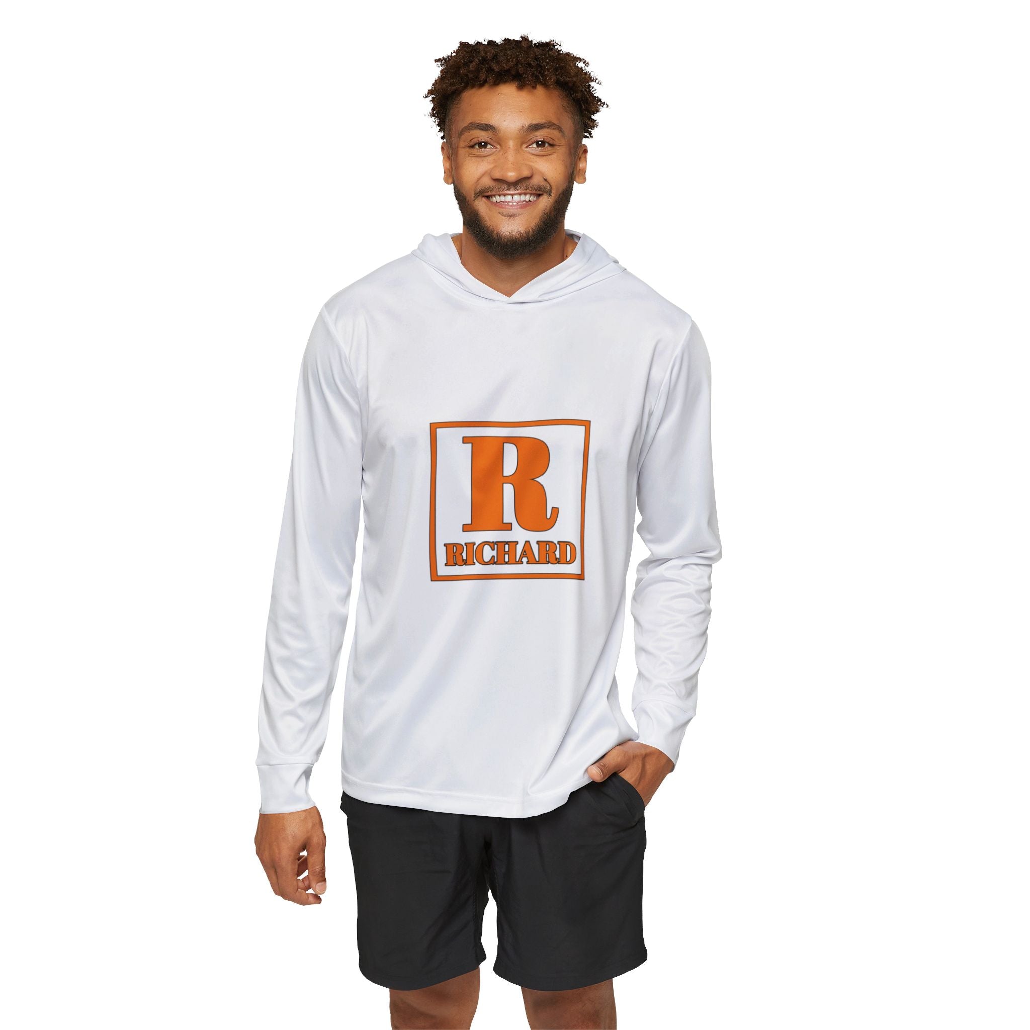Richard R Monogram Hoodie — Men’s Lightweight Sports Warmup Hoodie