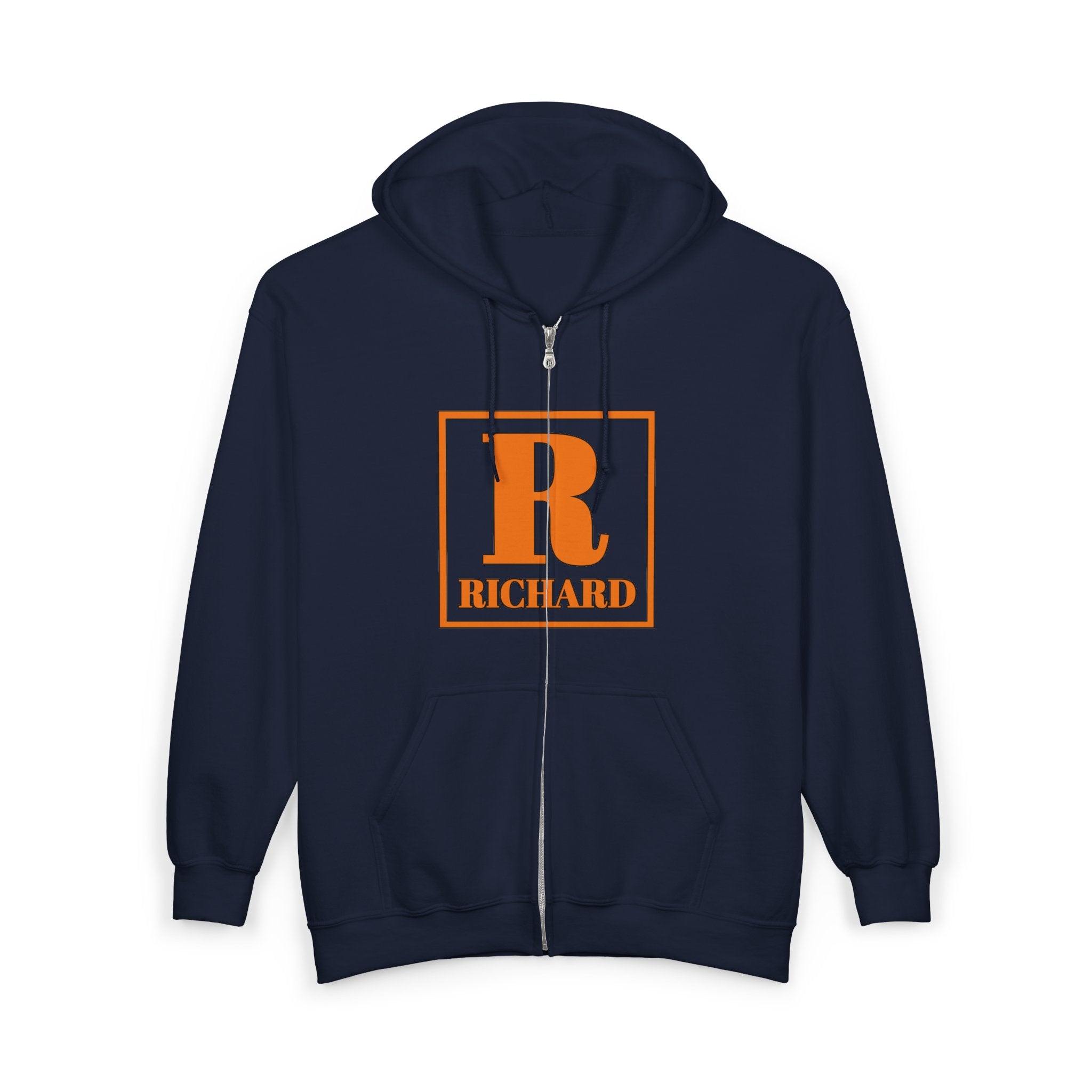 Richard Monogram Zip Hoodie — Personalized Initial R Sweatshirt