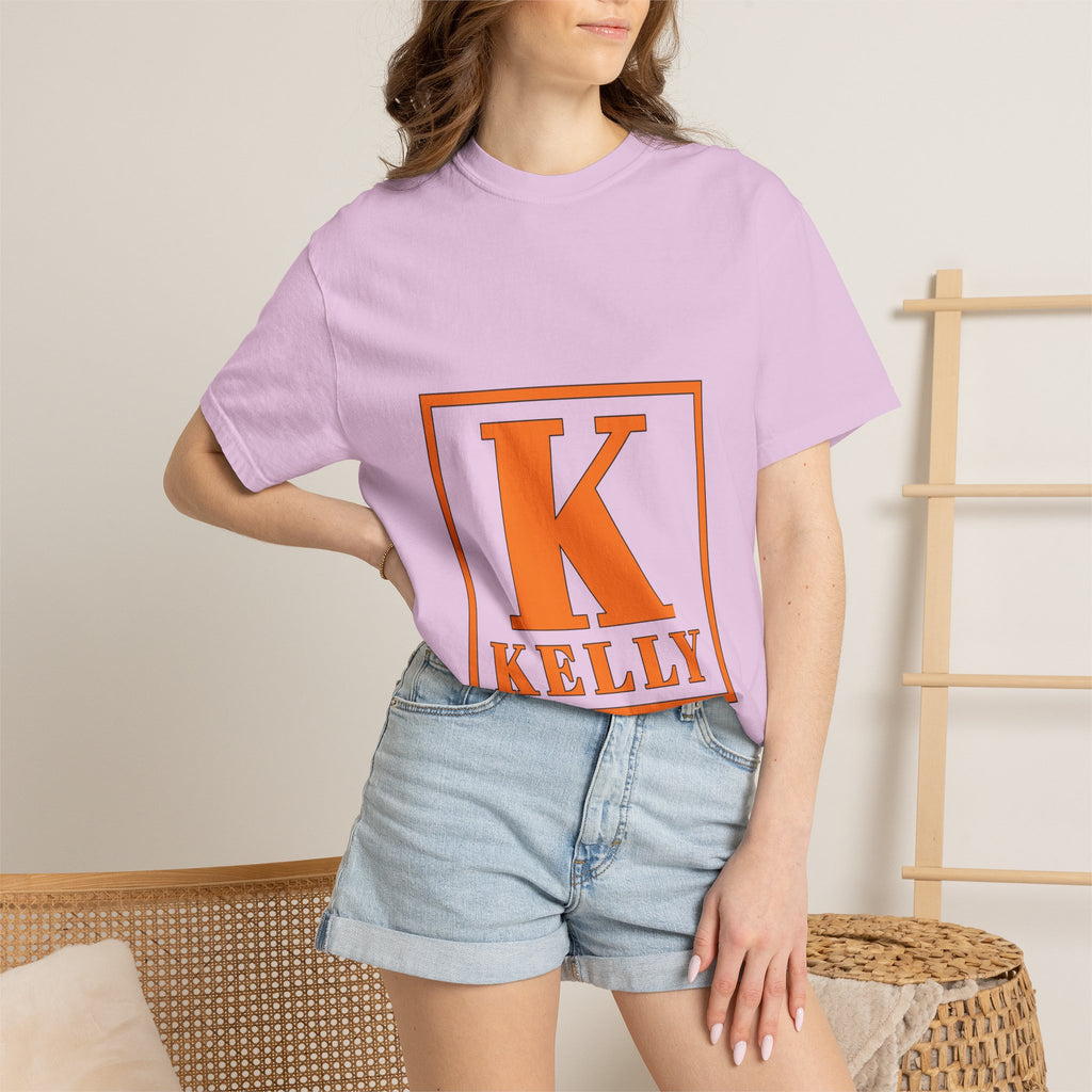 Kelly Monogram Tee — Orange Block Initial K T-Shirt