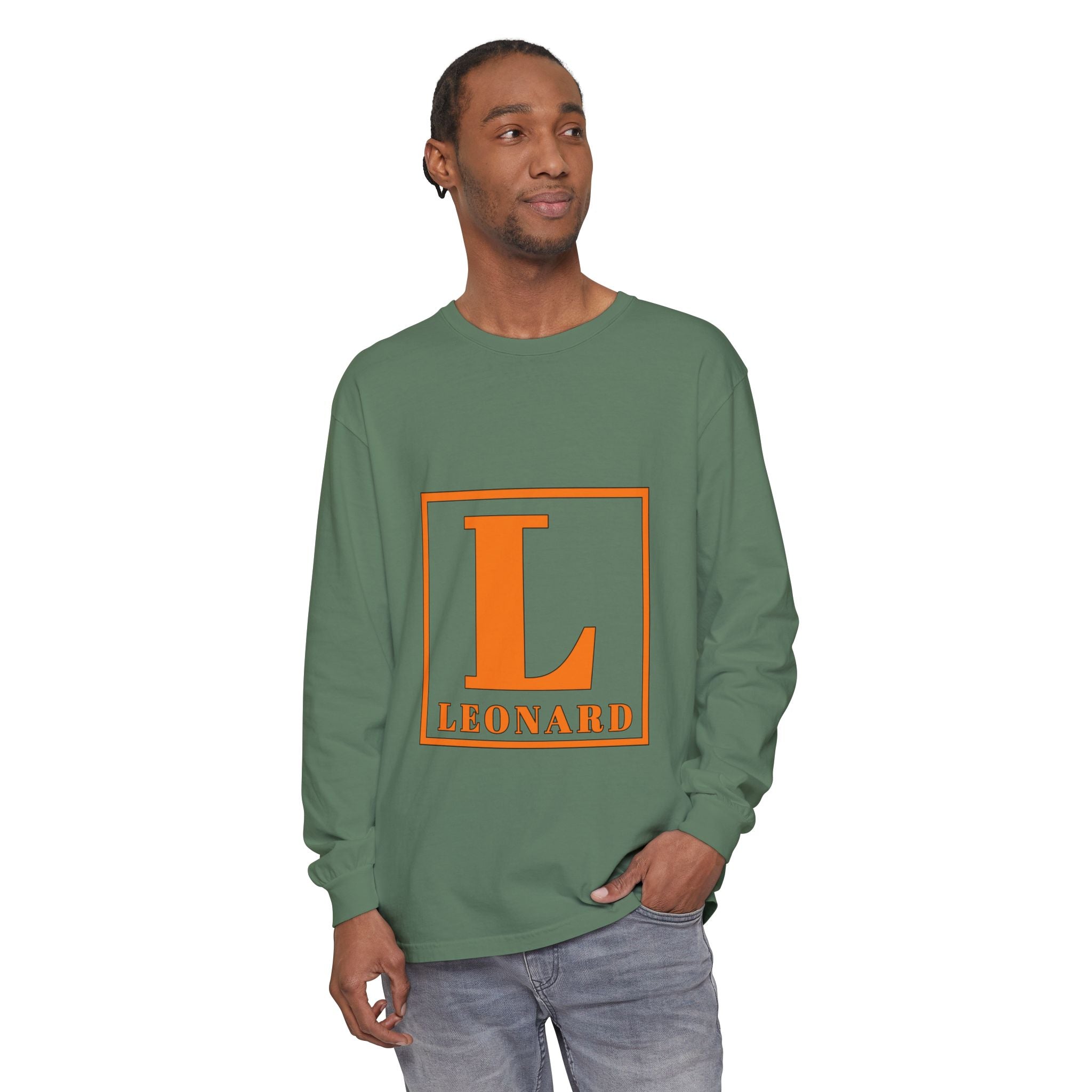 Leonard Monogram Long Sleeve Tee — Personalized Initial L Shirt