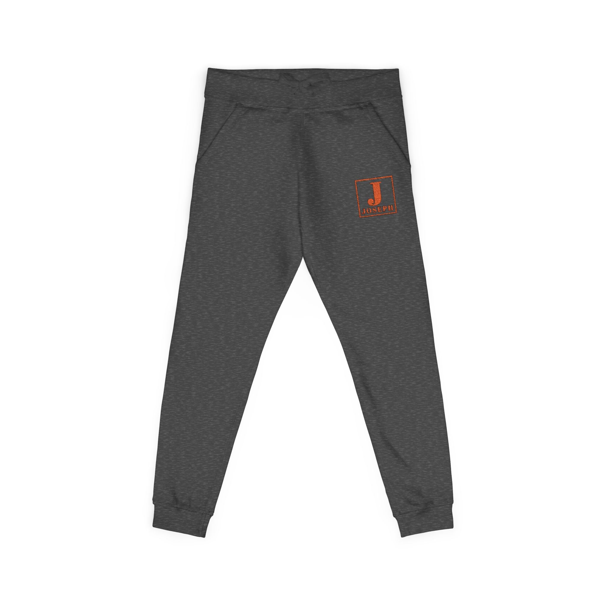 Embroidered Initial 'J' Fleece Sweatpants — Cozy White Joggers
