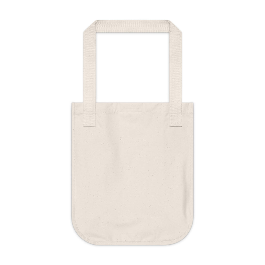 Stay Happy Floral Tote Bag – Positive Message Organic Canvas Tote