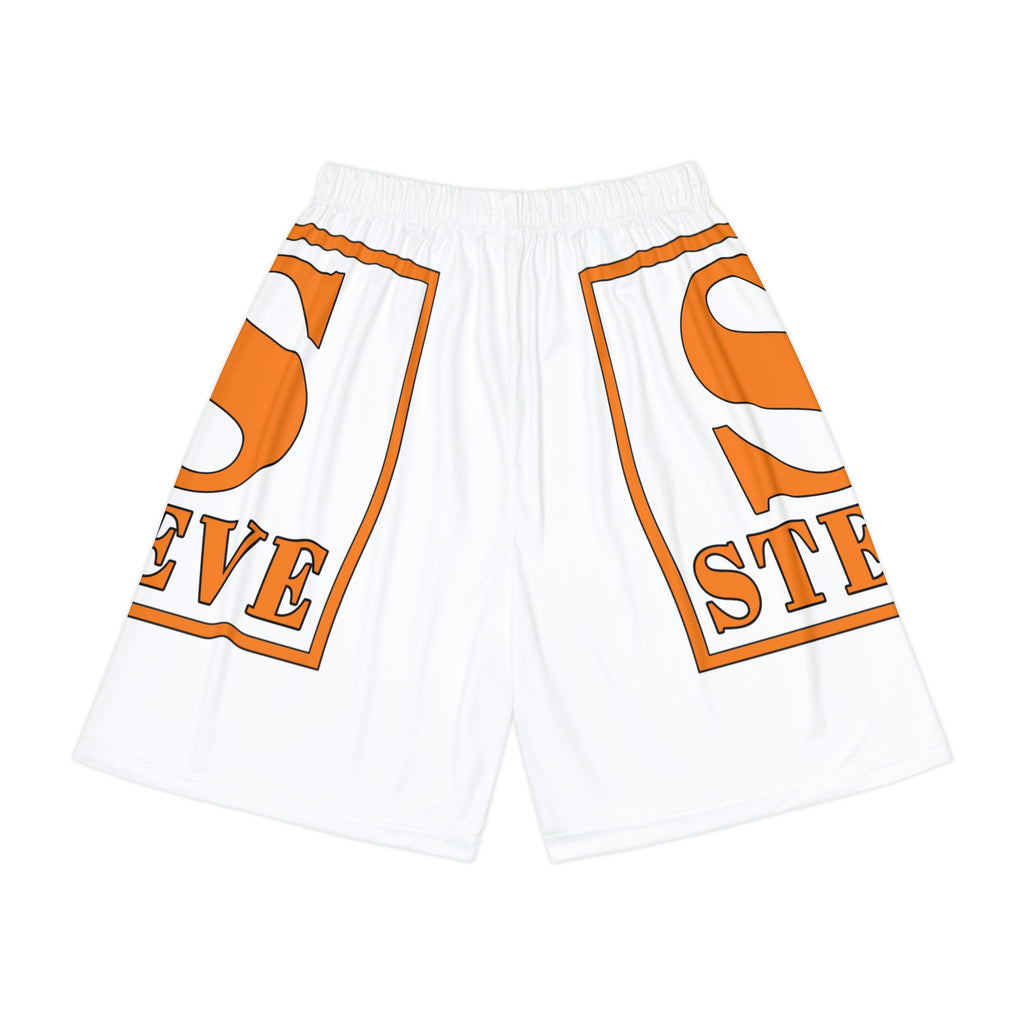 Sports Shorts — Bold Orange 'S' Sleeve Graphic Athletic Shorts
