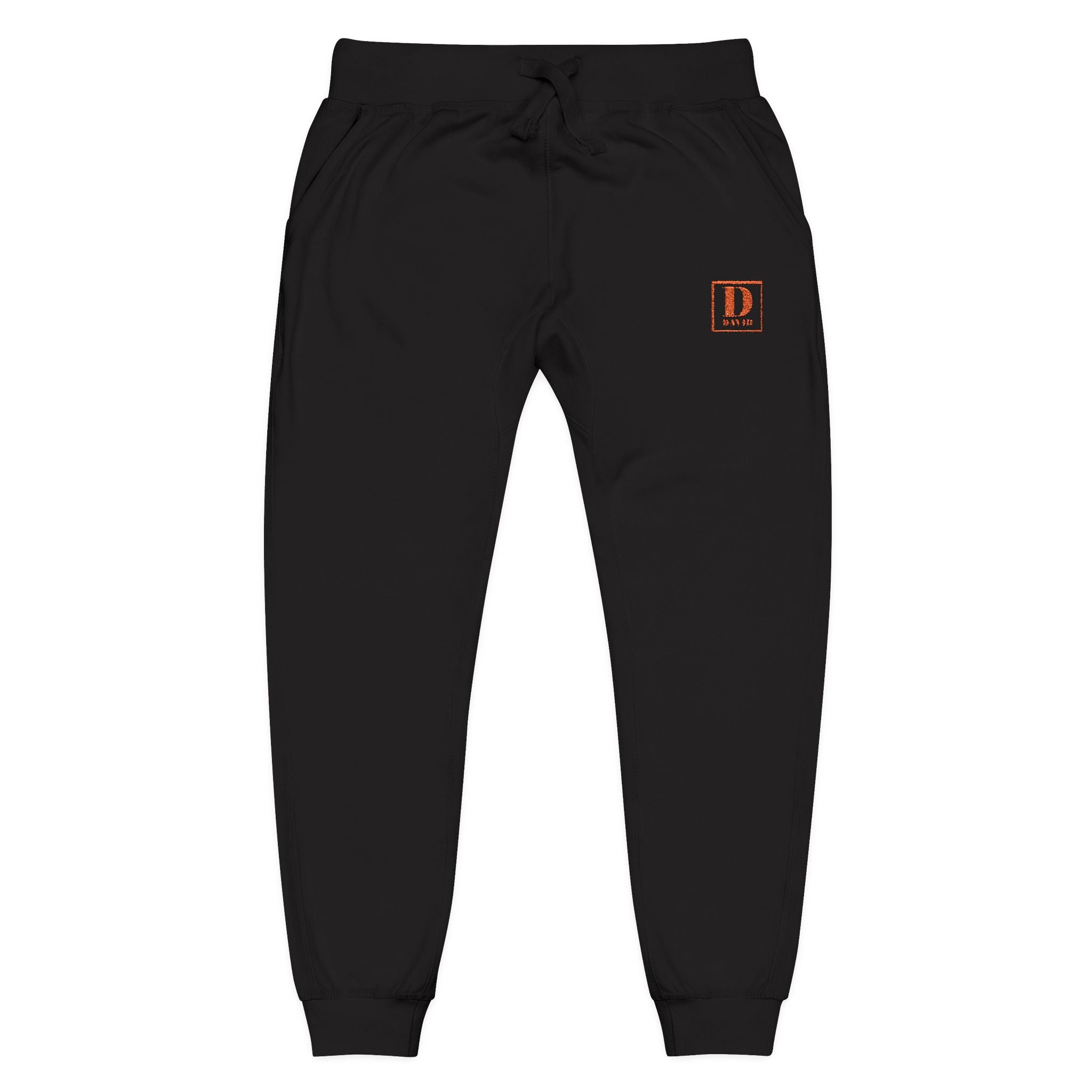 Embroidered Minimal Logo Fleece Sweatpants — Cozy Casual Lounge Joggers