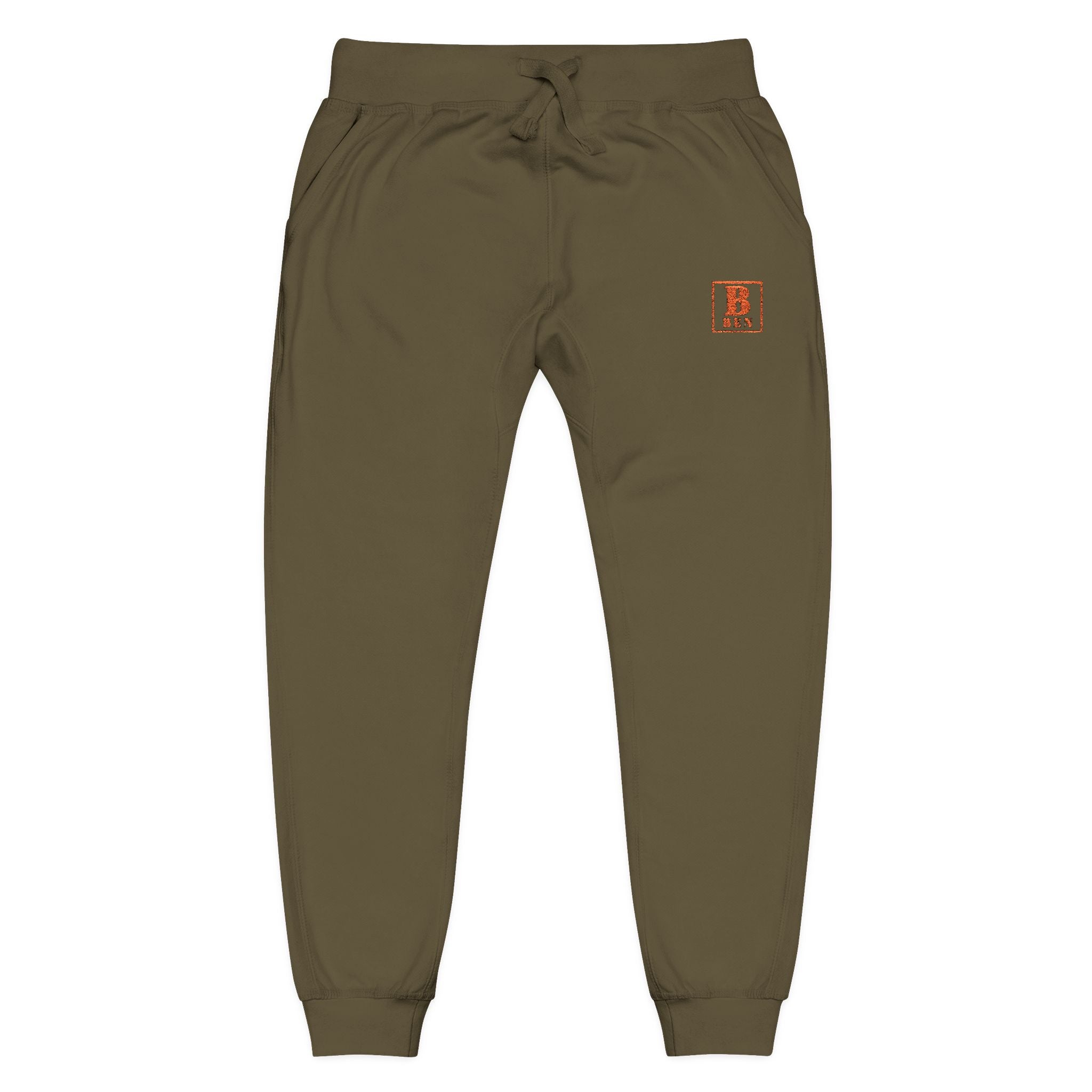 Embroidered Cozy Sweatpants — Minimal Red Crest Joggers
