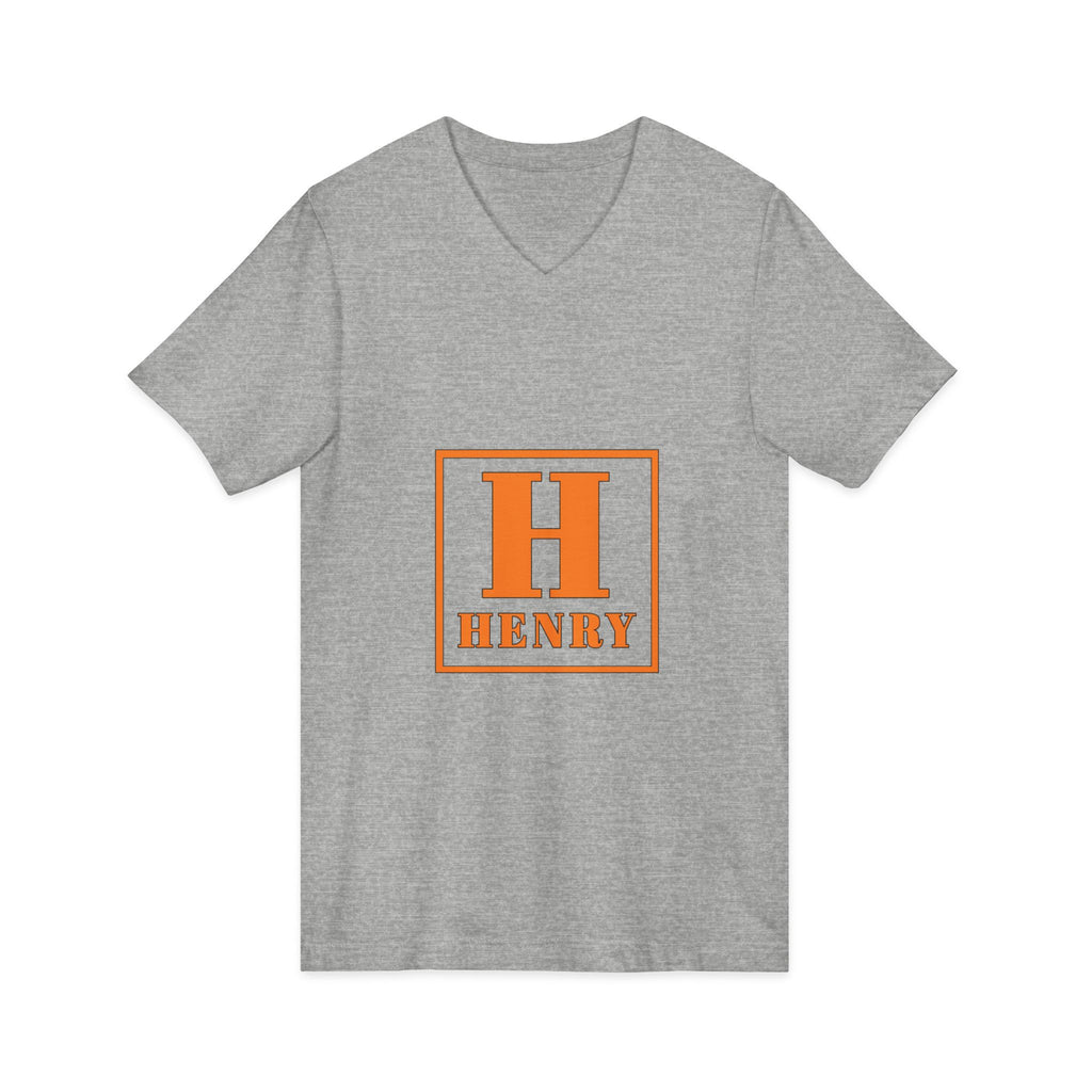 Personalized Monogram “H Henry” V-Neck Tee - Custom Initial Shirt