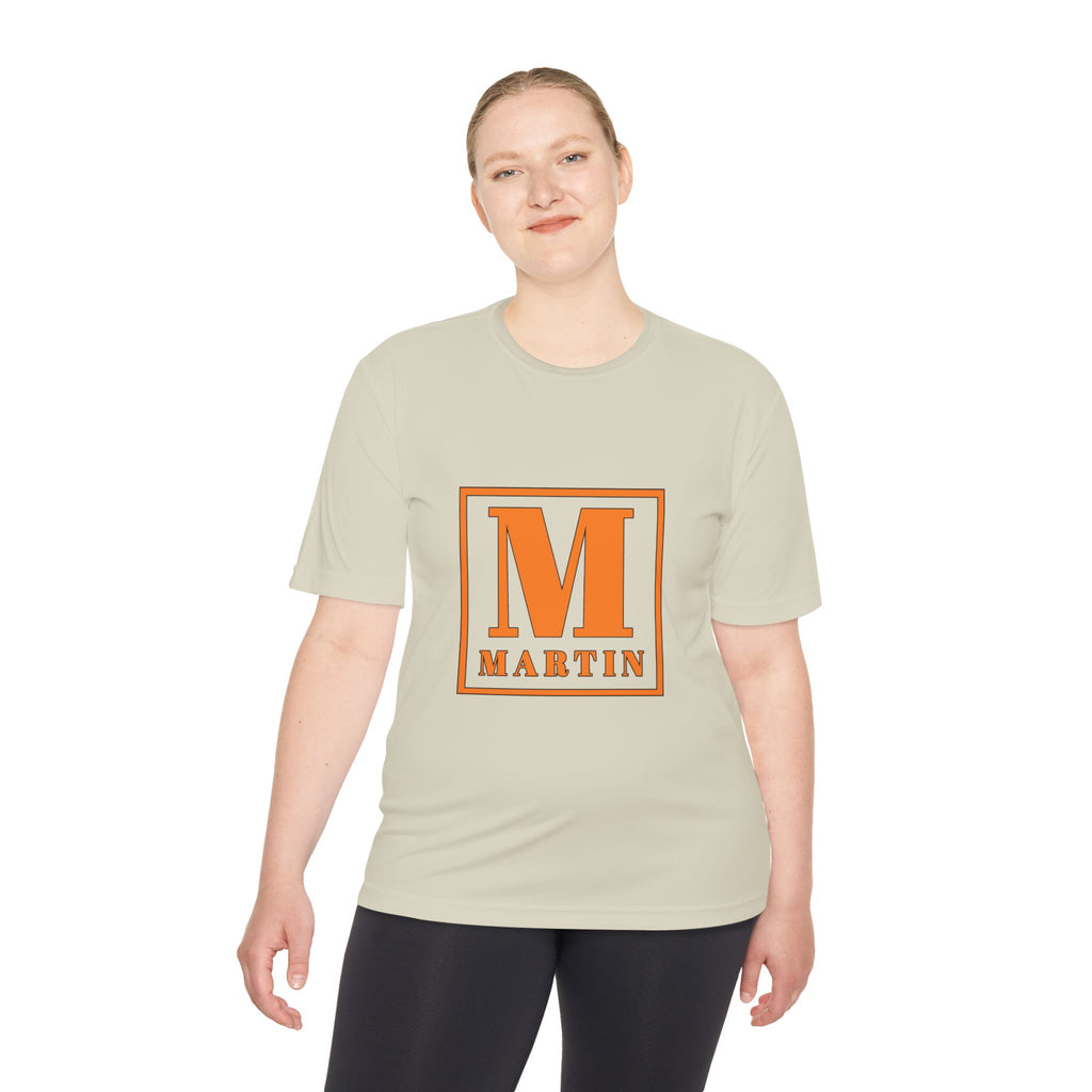 Personalized 'M' Initial Athletic Tee — Martin Monogram Moisture-Wicking Shirt