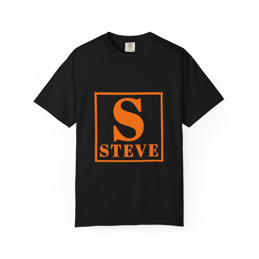 Steve Monogram T‑Shirt — Orange Initial Box Design