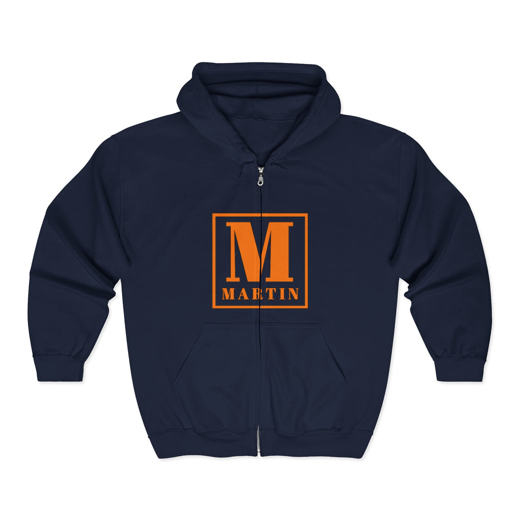 Martin Monogram Zip Hoodie — Personalized Initial M Full-Zip Sweatshirt