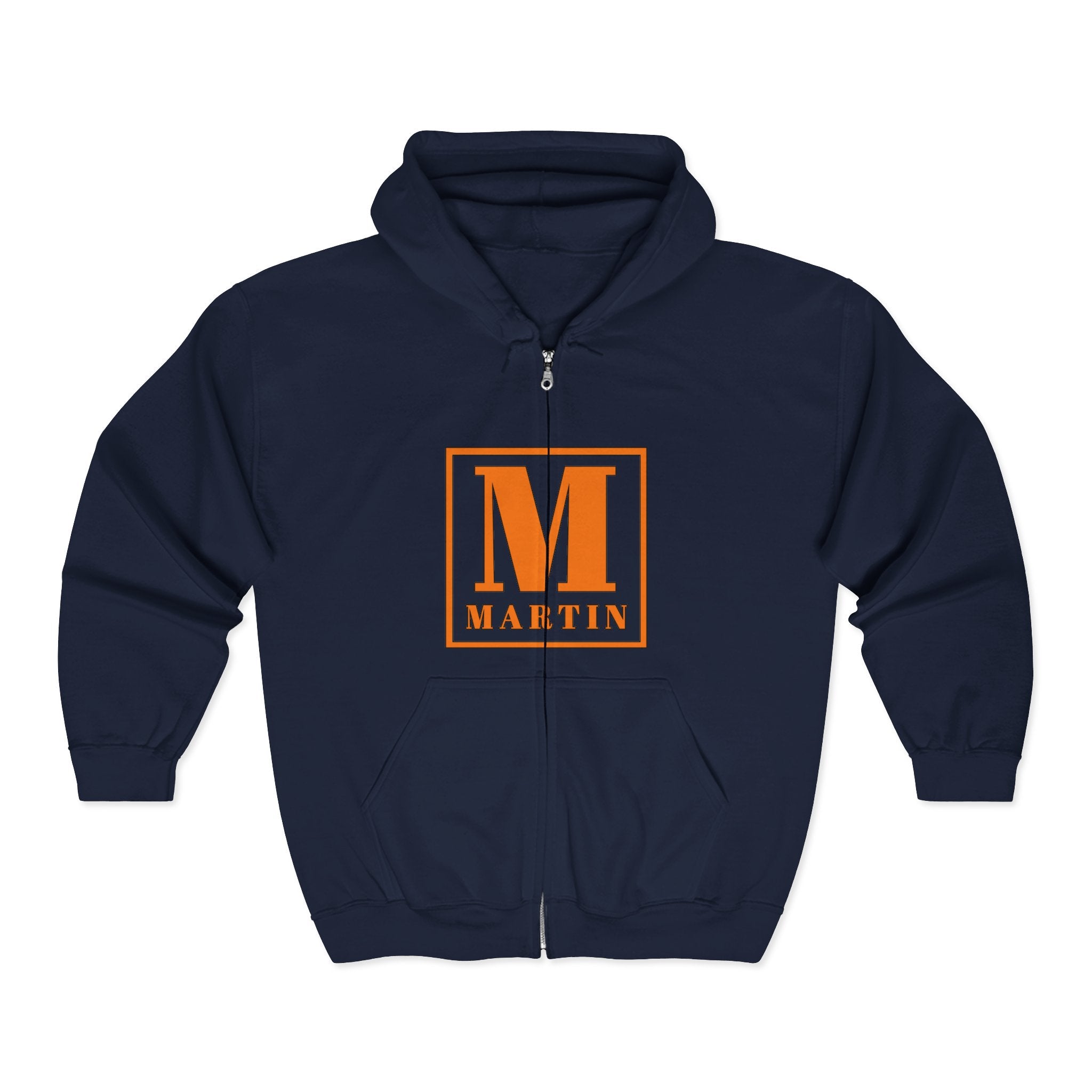 Martin Monogram Zip Hoodie — Personalized Initial M Full-Zip Sweatshirt