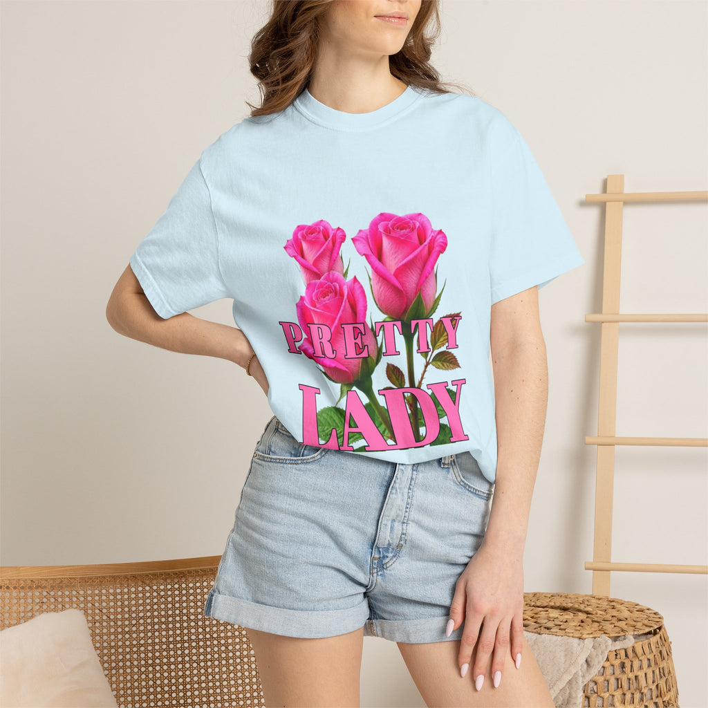 Pretty Lady T-Shirt — Pink Rose Graphic Tee