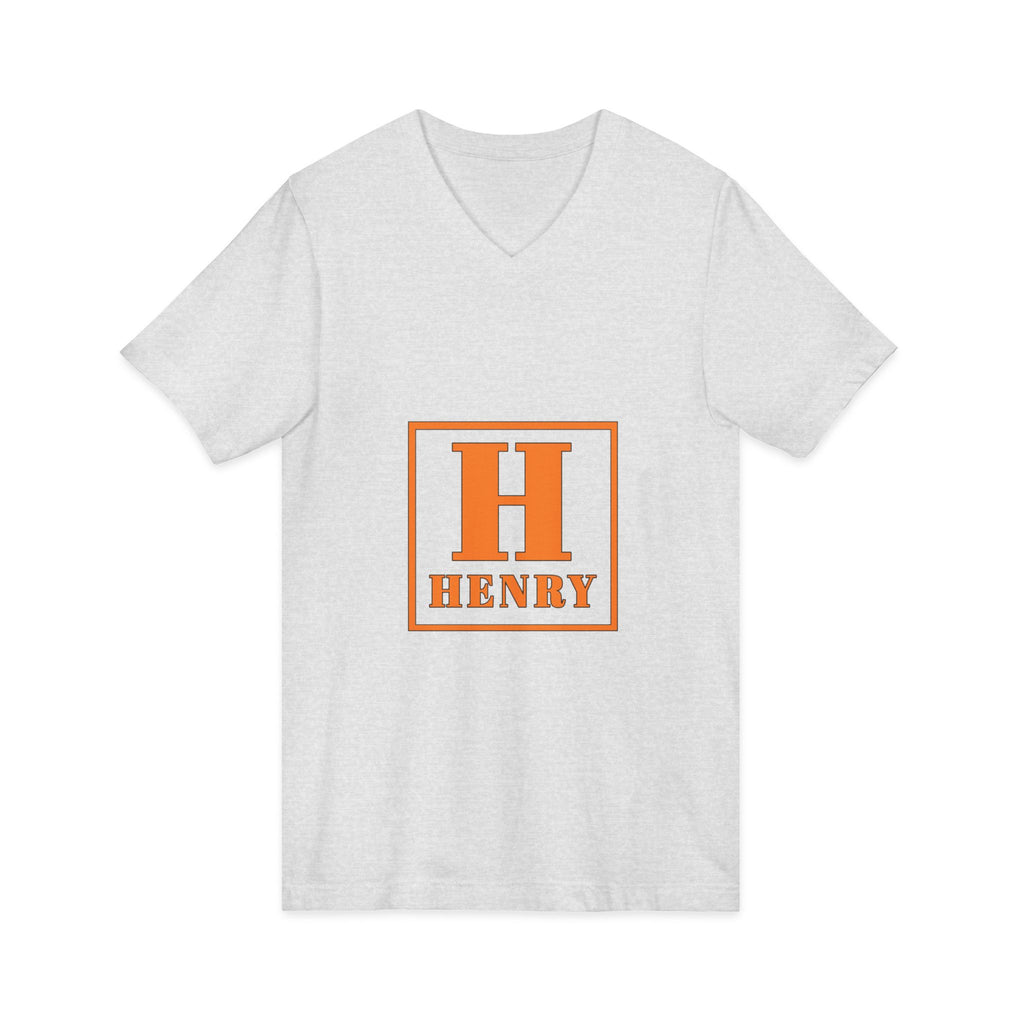 Personalized Monogram “H Henry” V-Neck Tee - Custom Initial Shirt