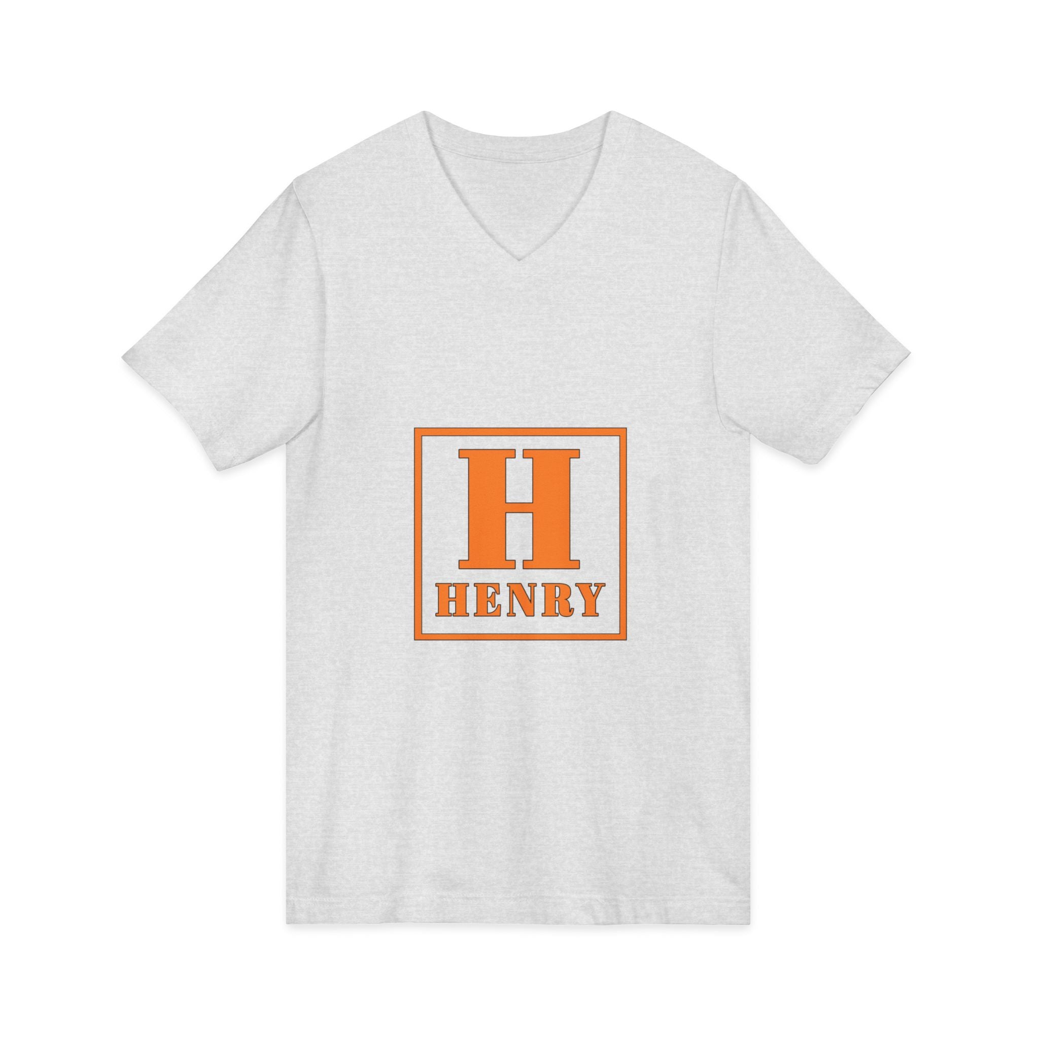 Personalized Monogram “H Henry” V-Neck Tee - Custom Initial Shirt
