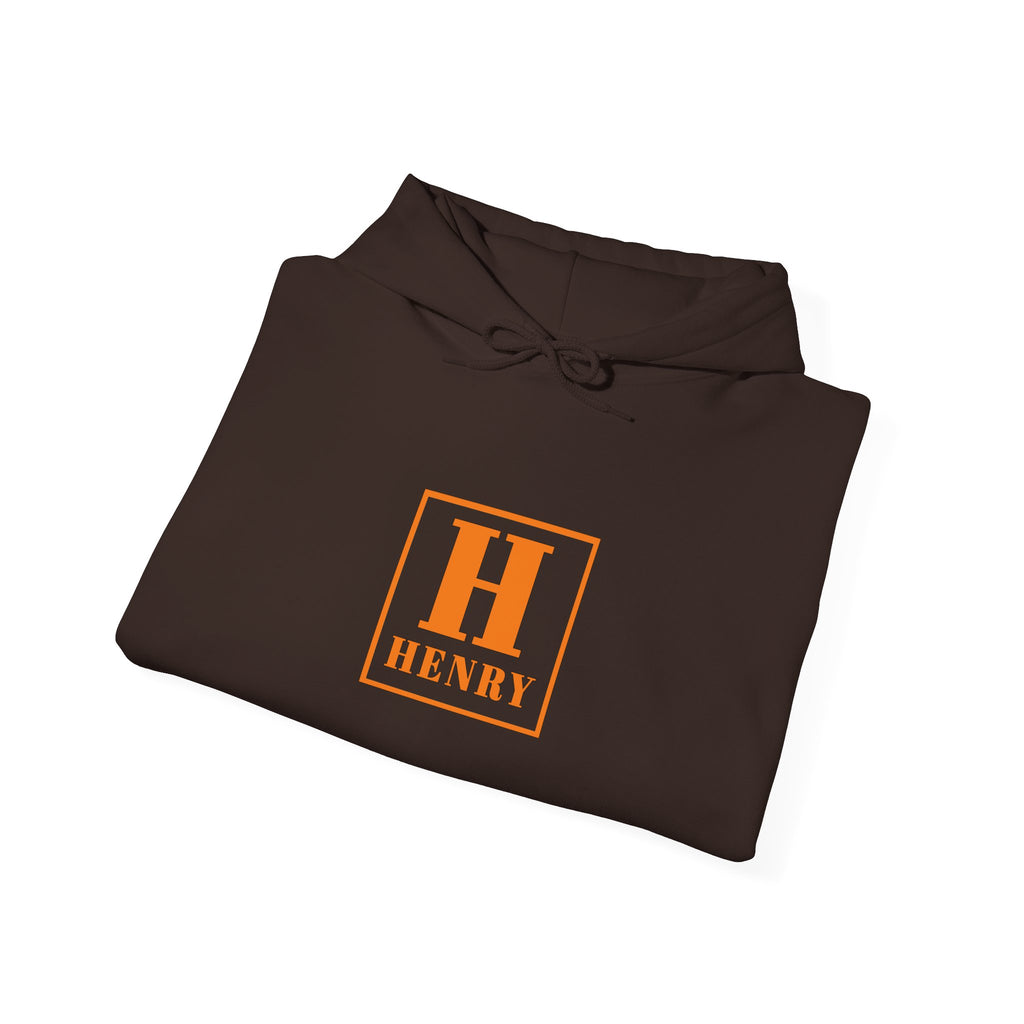 Henry Monogram Hoodie — Orange Block Initial Sweatshirt