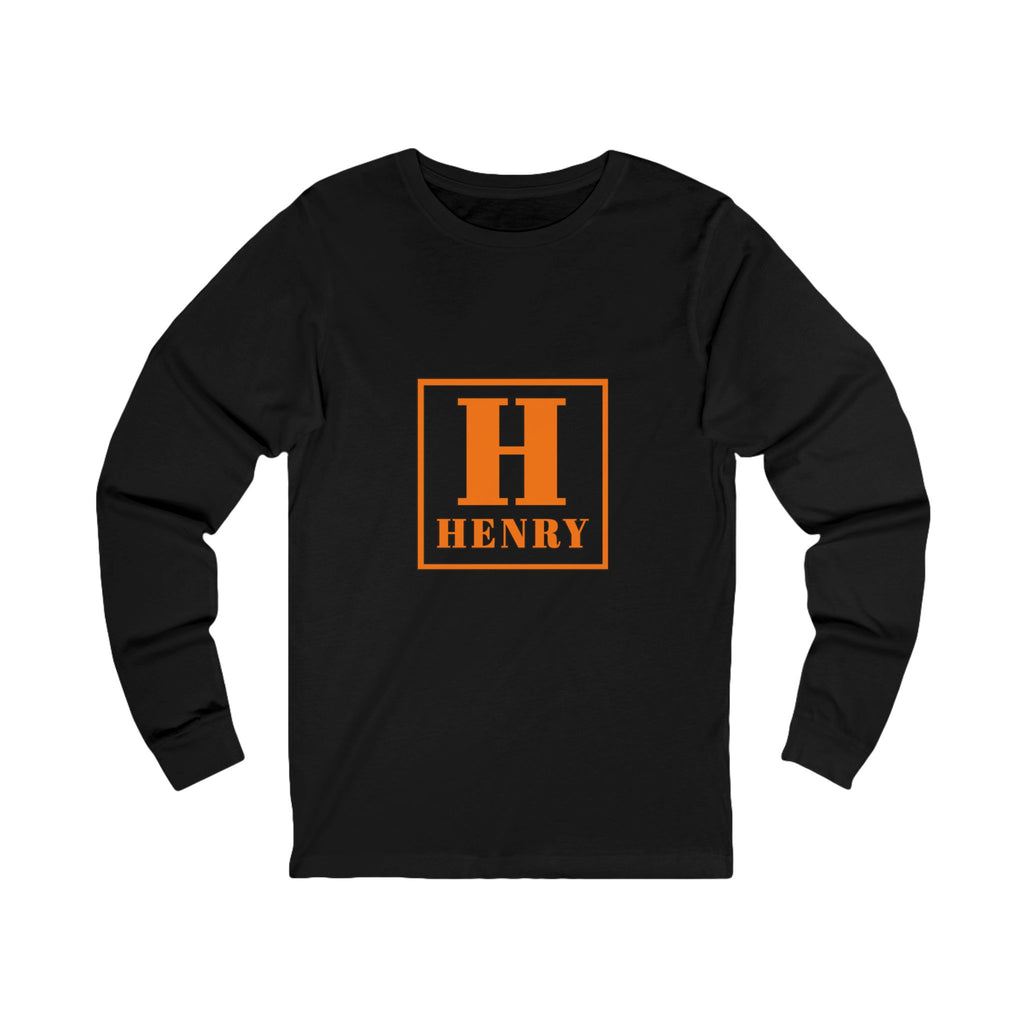 Personalized 'H' Monogram Long Sleeve Tee – Henry Name Initial Shirt