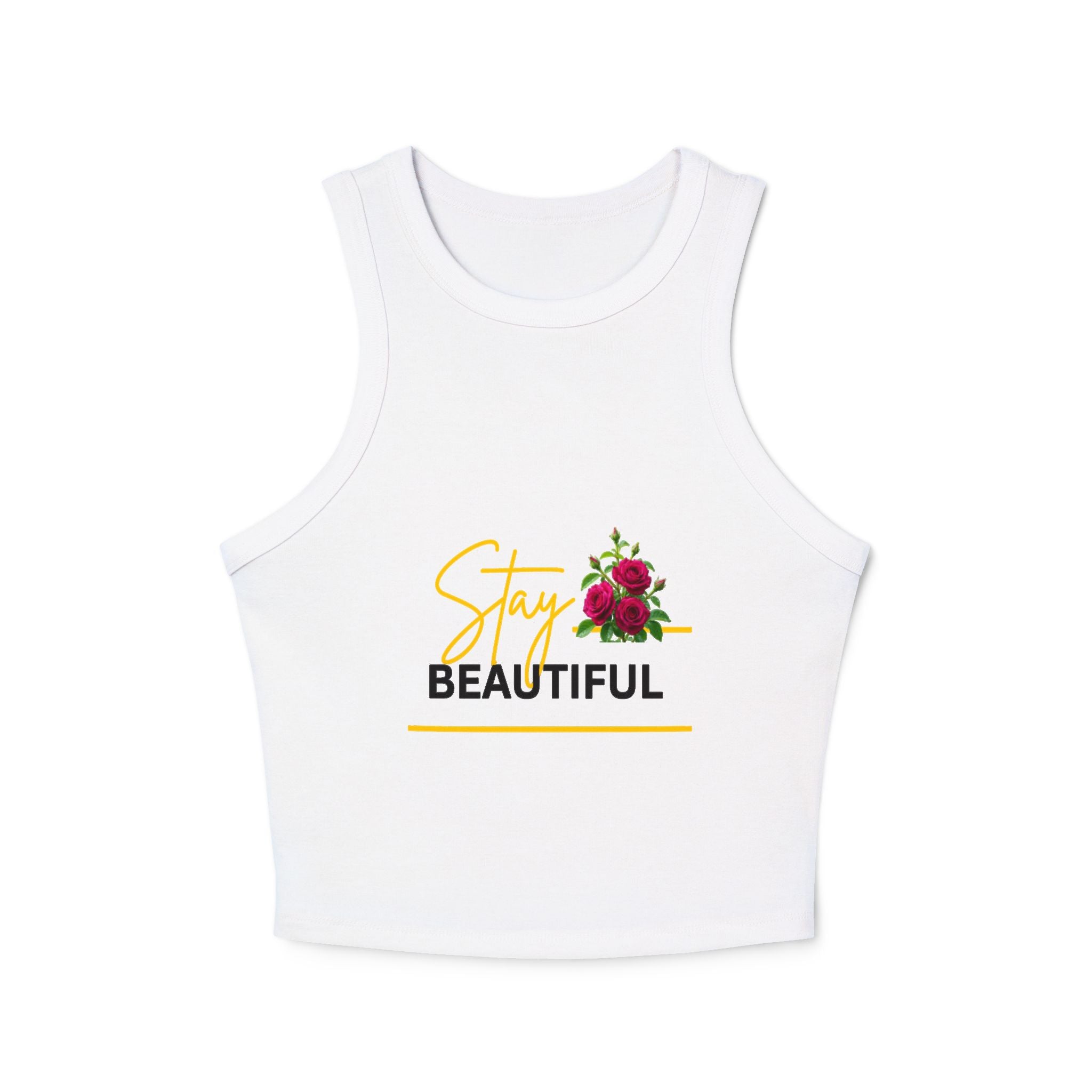 Stay Beautiful Floral Racer Tank Top