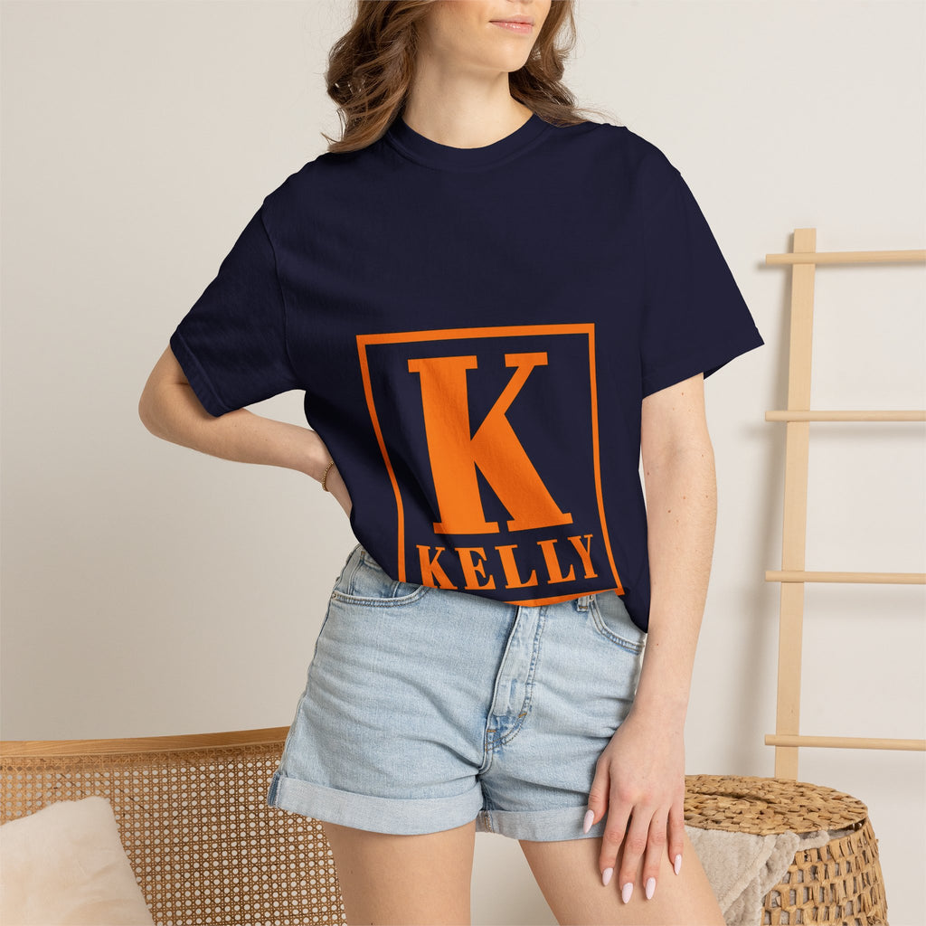 Kelly Monogram Tee — Orange Block Initial K T-Shirt