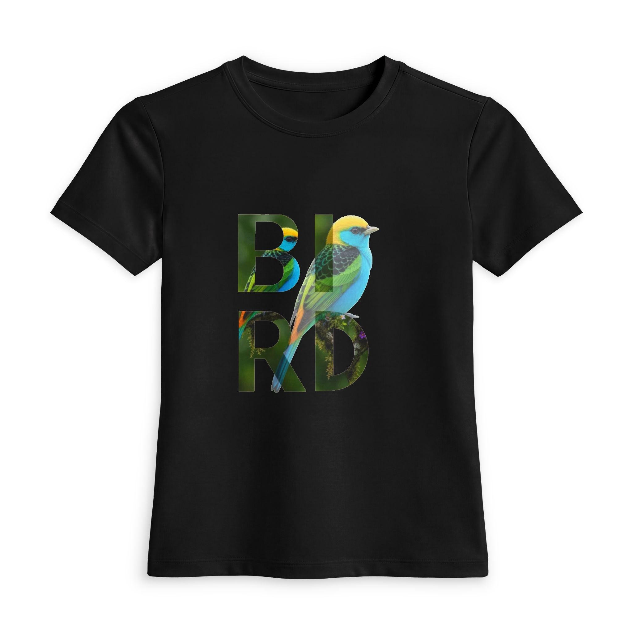Bird Graphic Tee — Colorful Nature Lettering