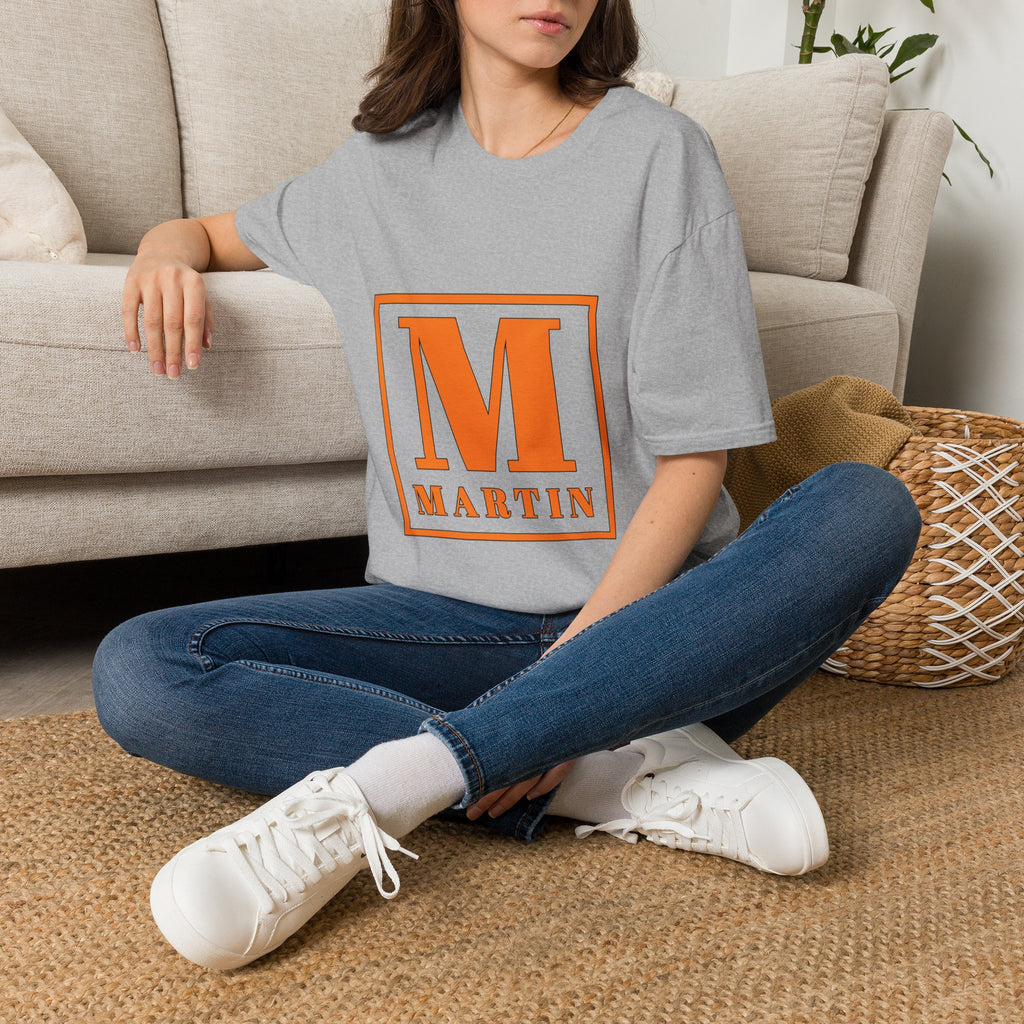 Monogram M Martin T‑Shirt — Orange Block Initial Tee