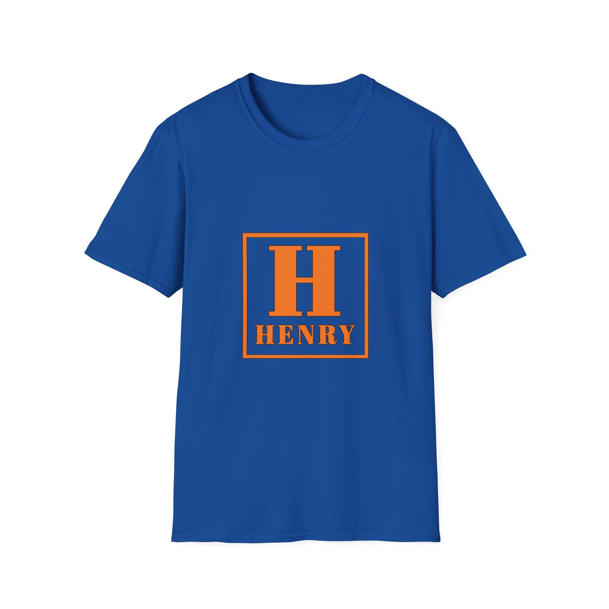 Personalized Initial T-Shirt — Bold Orange 'H' Monogram Tee (Custom Name: Henry)