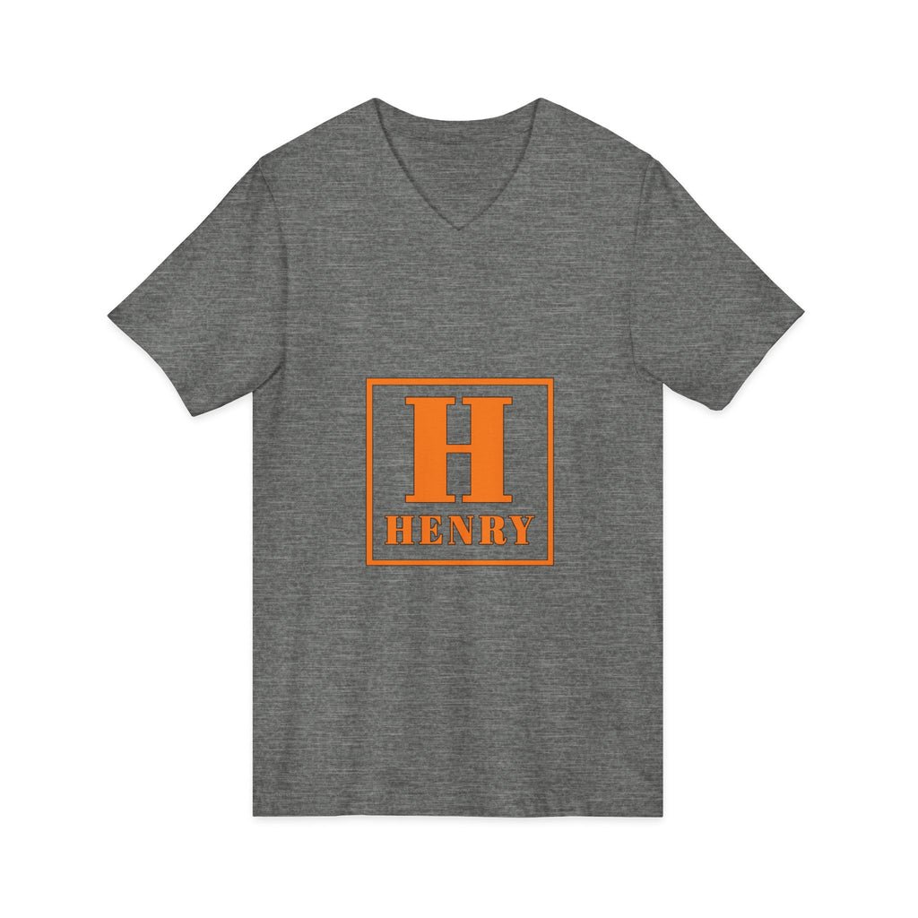 Personalized Monogram “H Henry” V-Neck Tee - Custom Initial Shirt