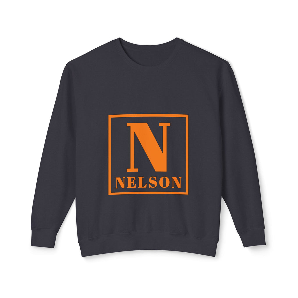 Nelson Monogram Crewneck Sweatshirt — Orange Block Letter N