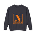 Nelson Monogram Crewneck Sweatshirt — Orange Block Letter N