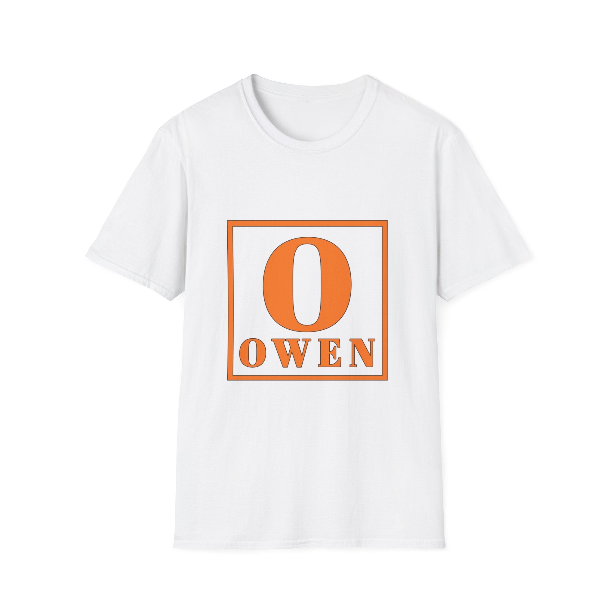 Personalized Name T‑Shirt — Orange Monogram 'O' Owen Tee