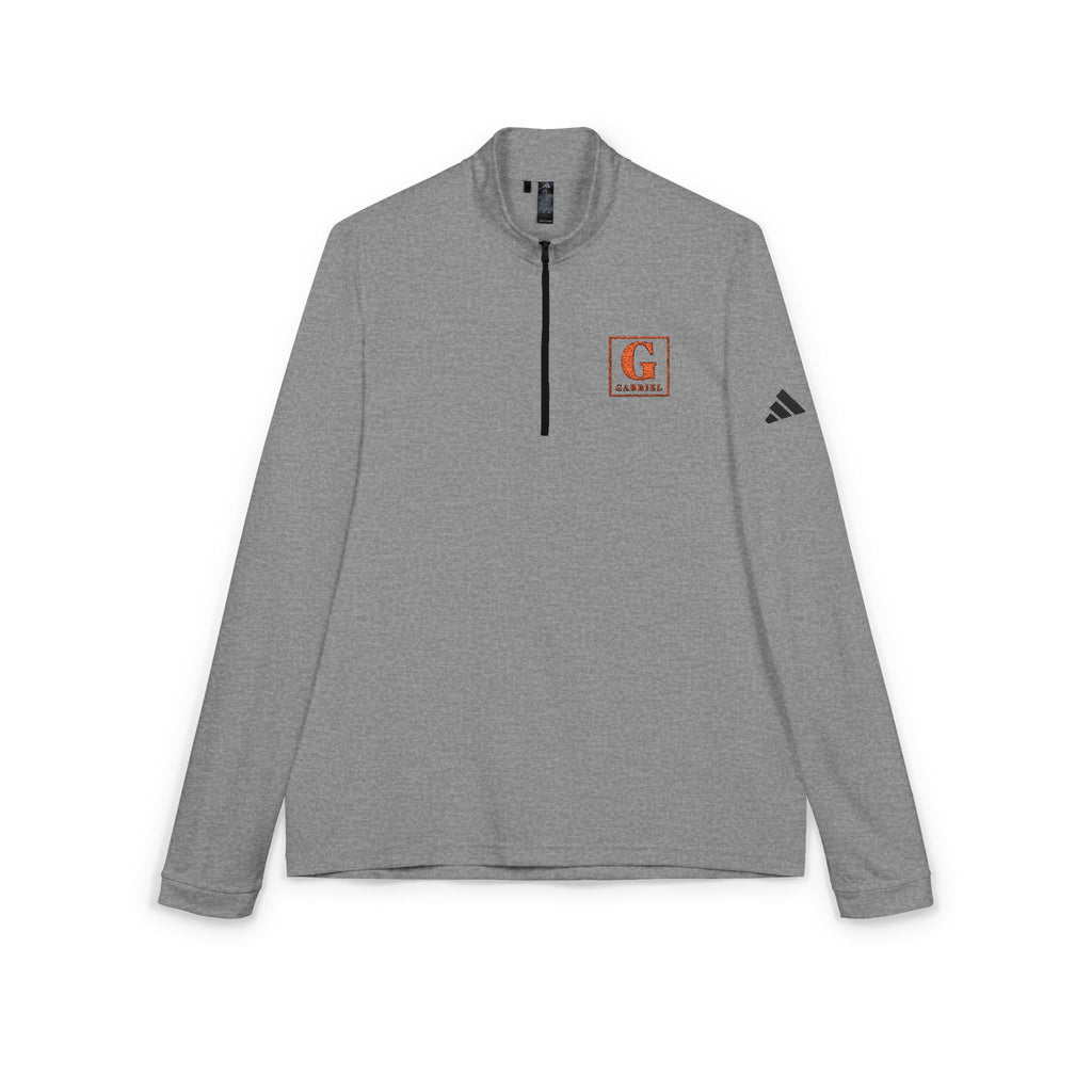 Embroidered Quarter‑Zip Pullover — White Athletic Golf Top