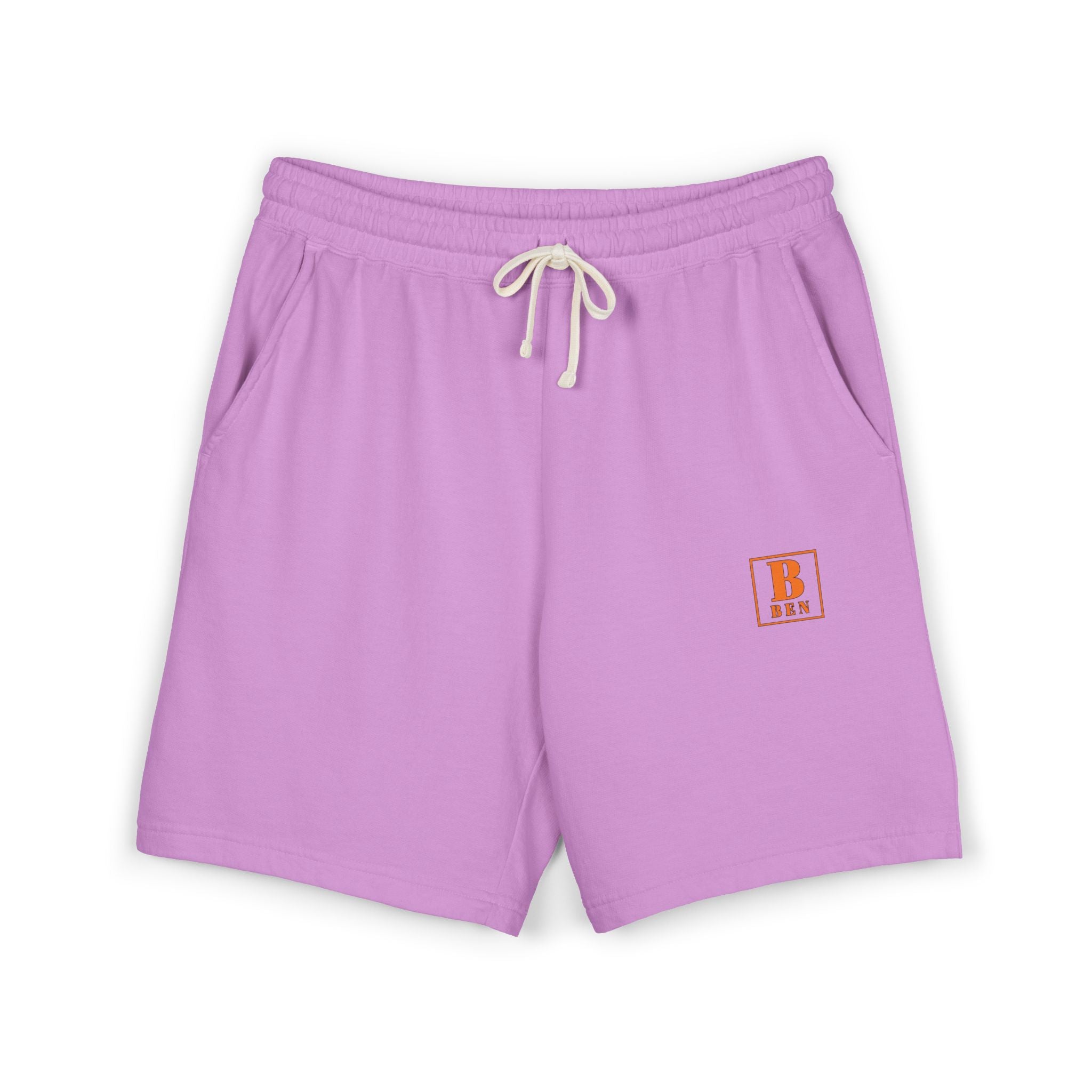Lightweight Garment-Dyed Fleece Shorts — Minimal Block 'B' Logo