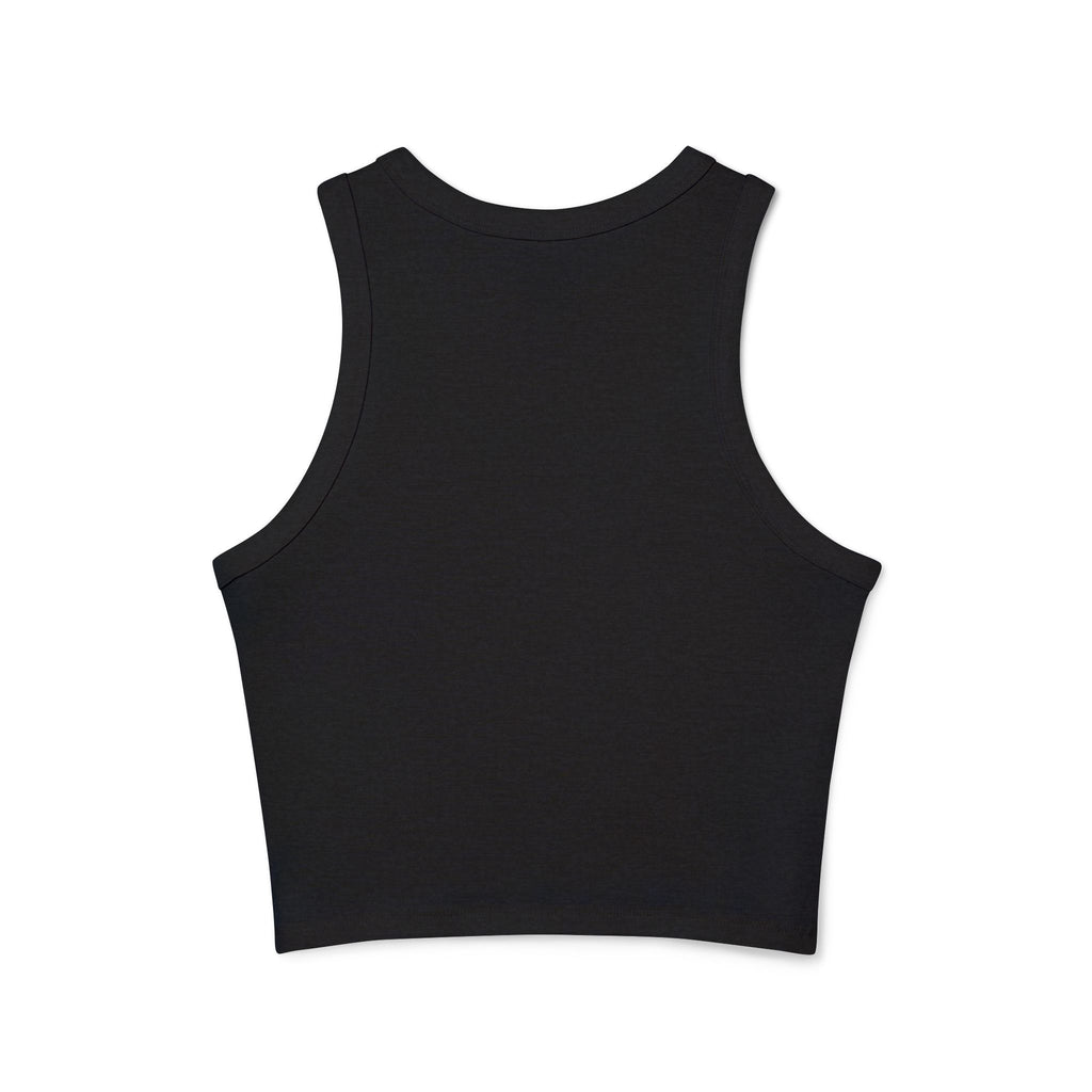 Stay Beautiful Floral Racer Tank Top — Women’s Cropped Micro Rib Tank
