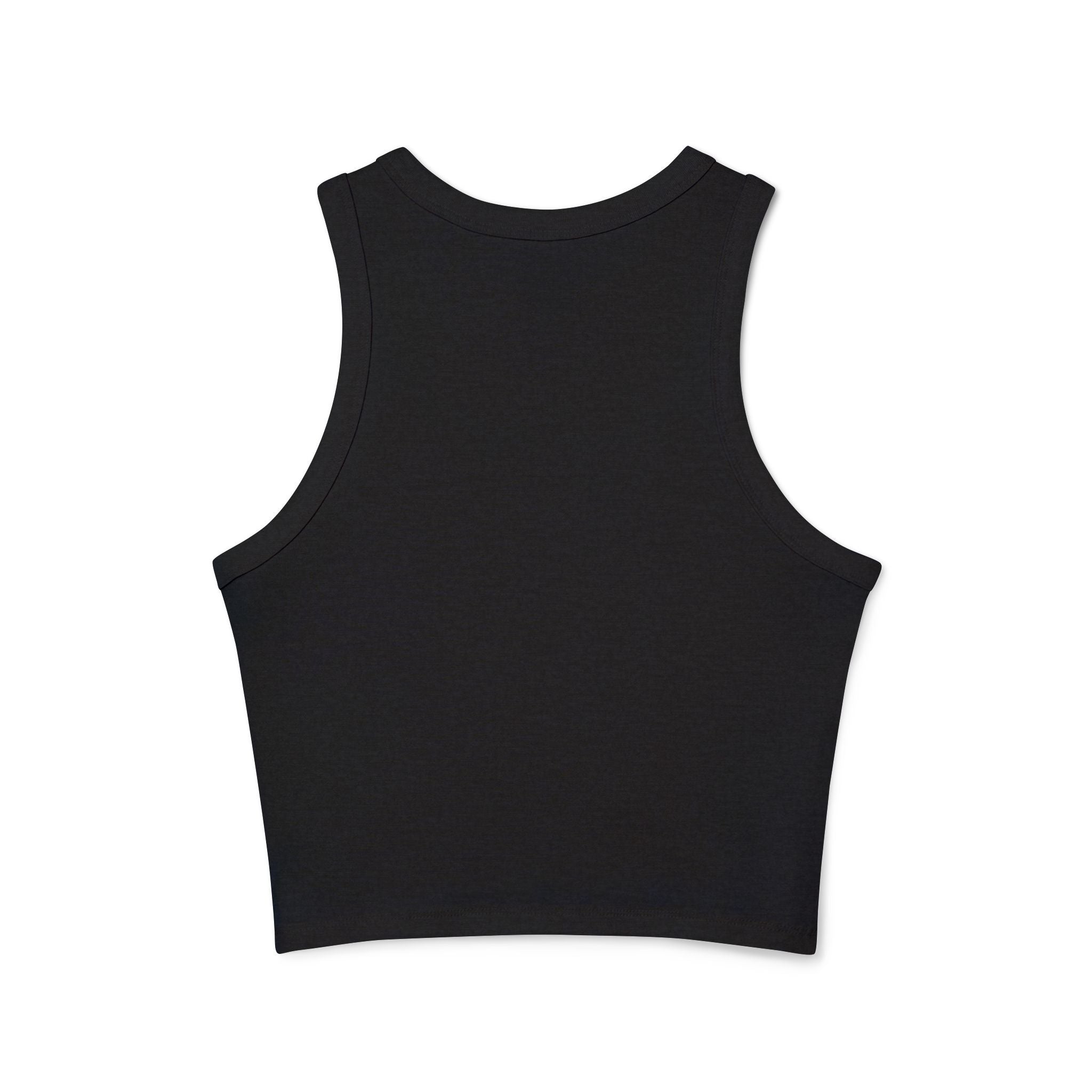 Stay Beautiful Floral Racer Tank Top — Women’s Cropped Micro Rib Tank