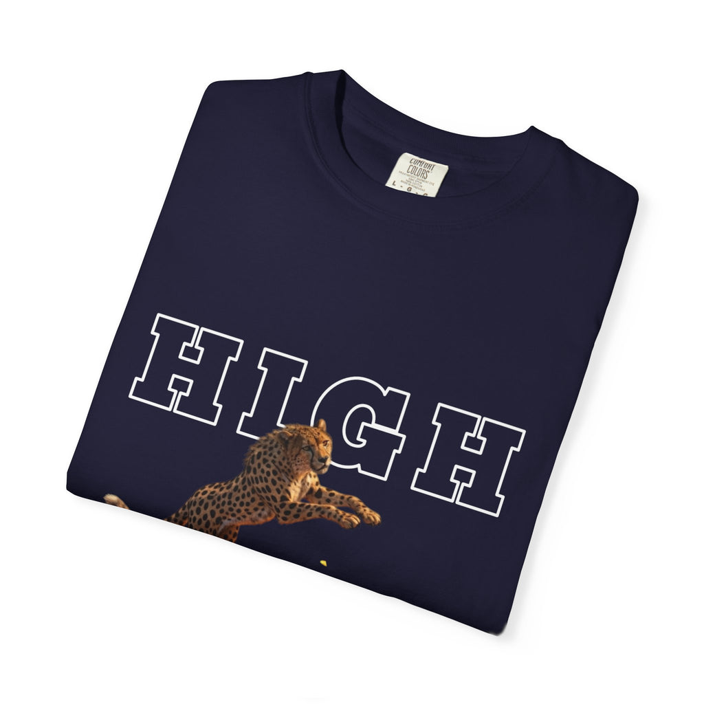 Cheetah Jumping on Fire T-Shirt — Funny Pizza Lover Graphic Tee