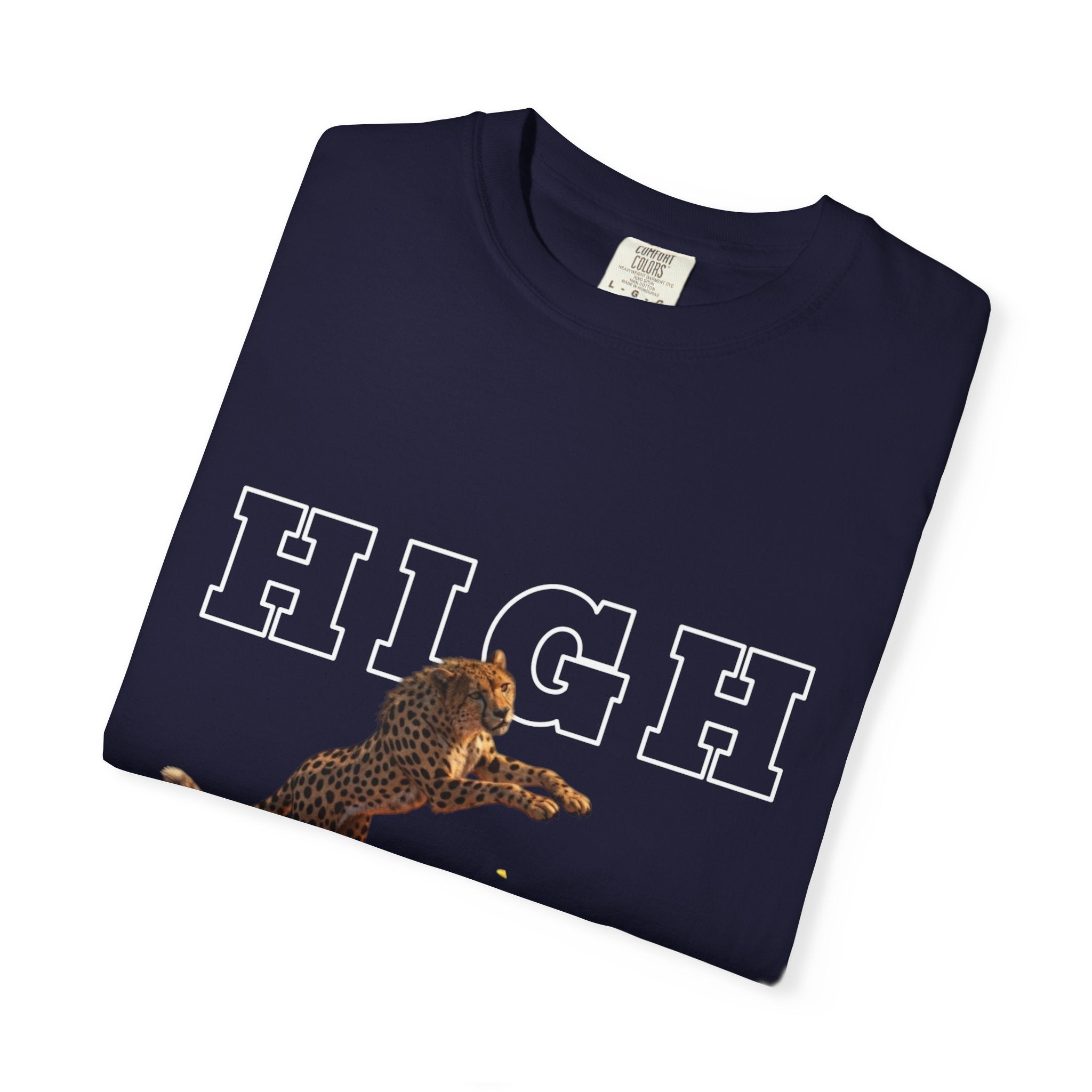 Cheetah Jumping on Fire T-Shirt — Funny Pizza Lover Graphic Tee