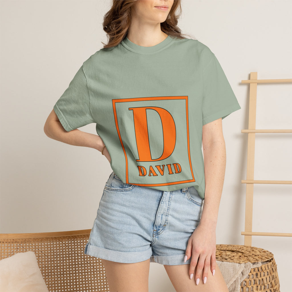 David Monogram T-Shirt — Bold Initial Box Graphic
