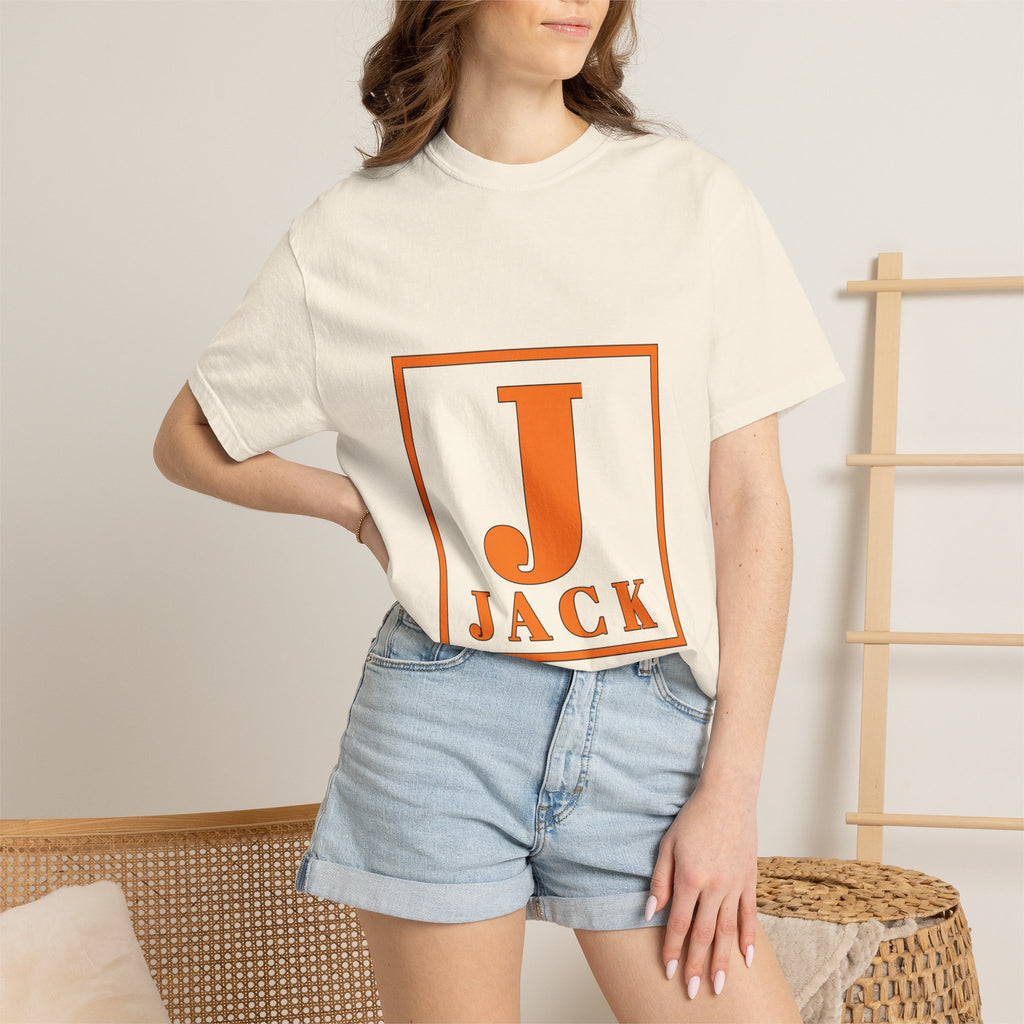 Jack Monogram T‑Shirt — Orange Initial Block Tee