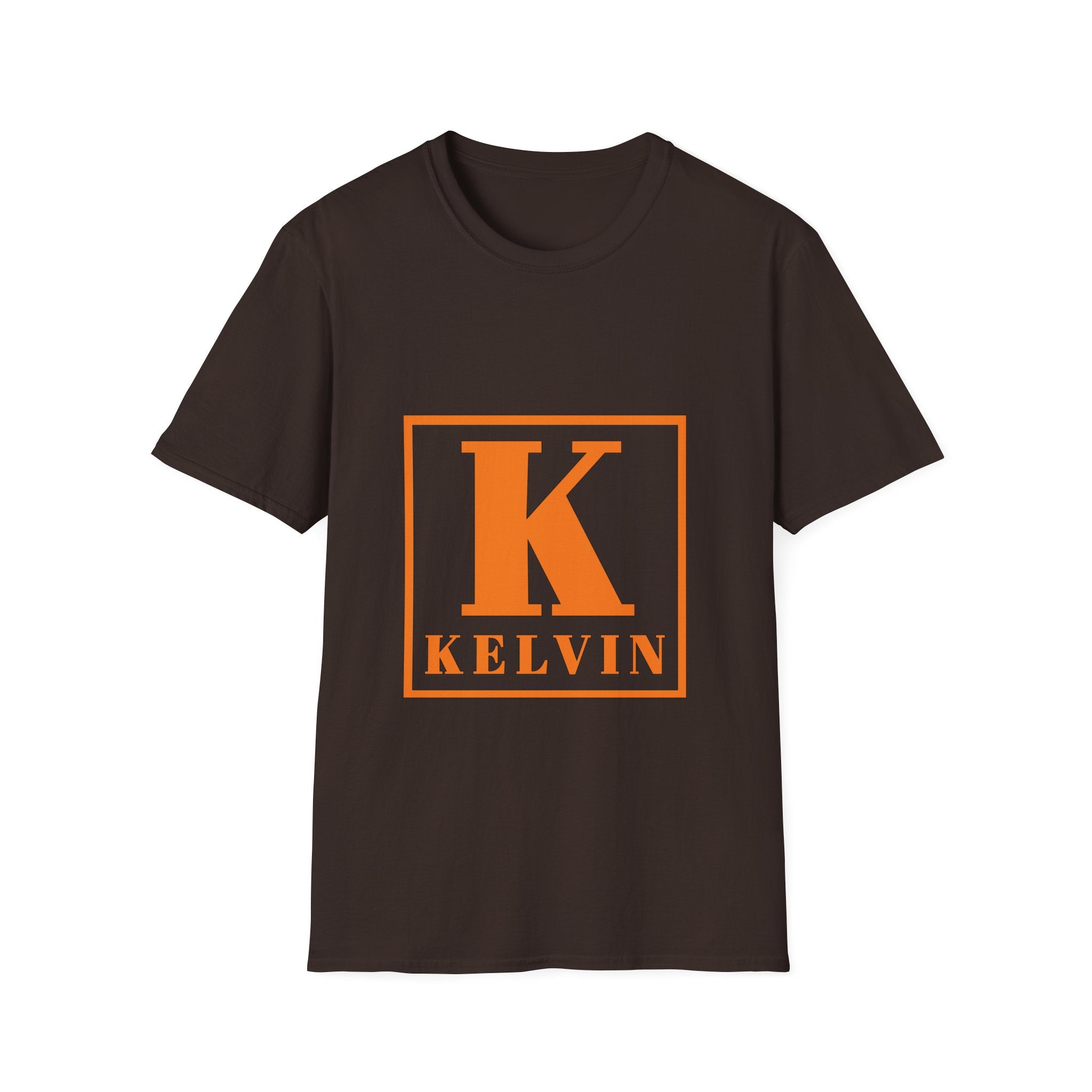 Kelvin Monogram T-Shirt — Bold Orange 'K' Initial Tee