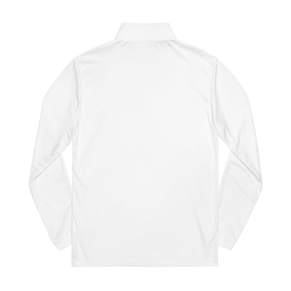 Embroidered Quarter-Zip Pullover — White Performance Adidas Pullover