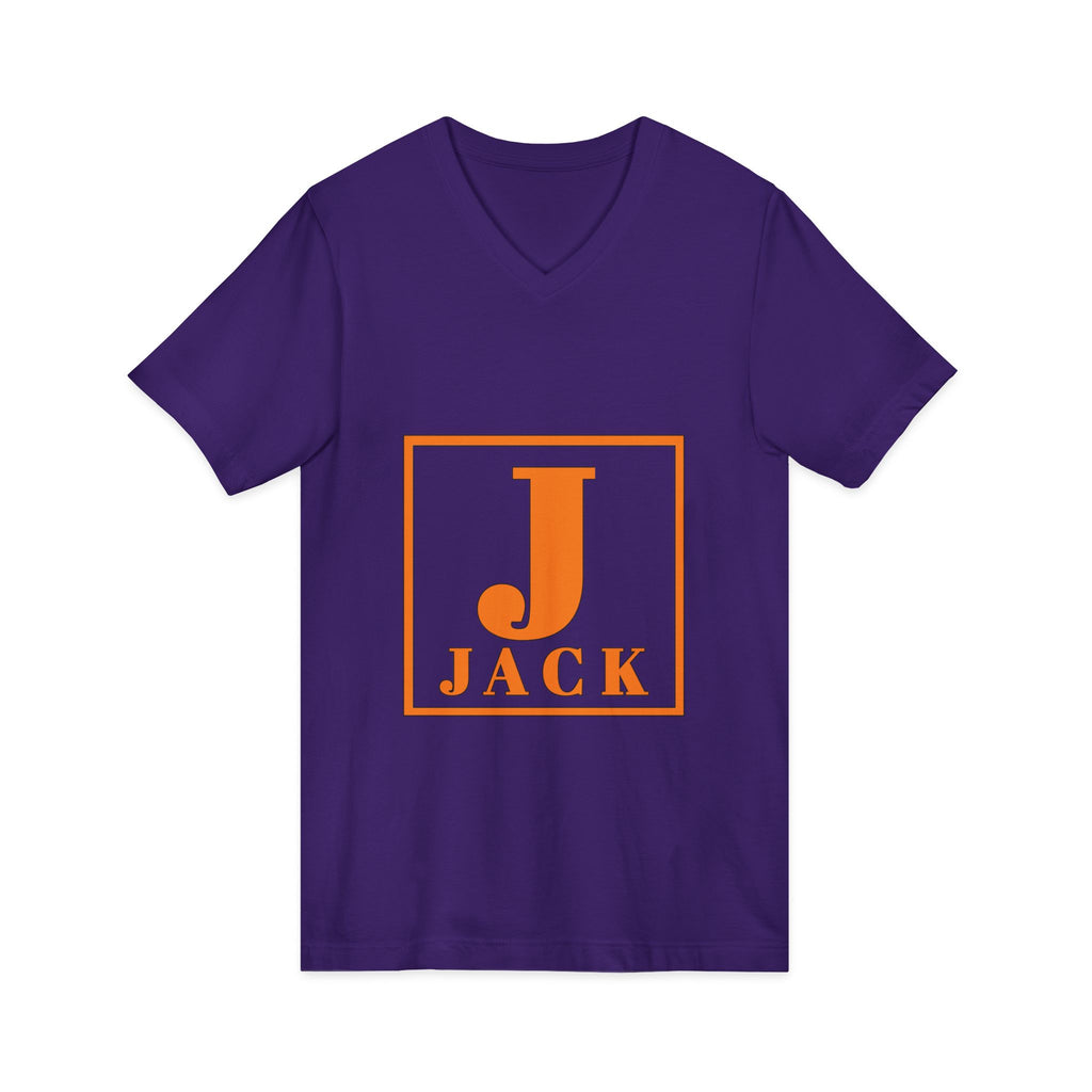 Jack Monogram V-Neck T-Shirt — Orange Block Initial Tee