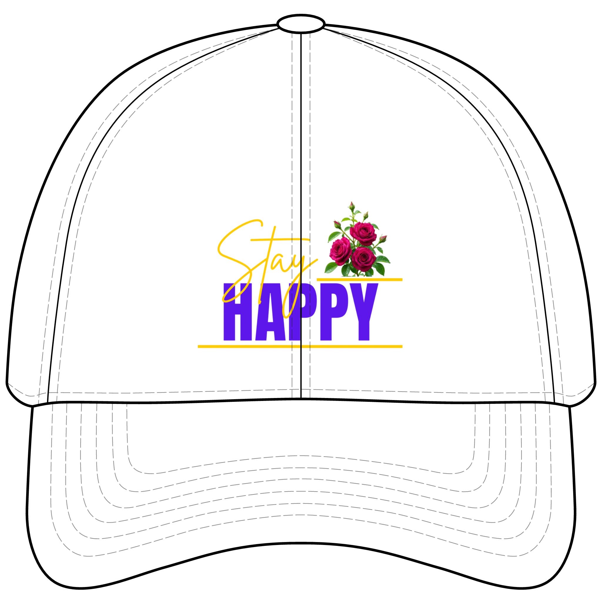 Happy Floral Snapback Cap