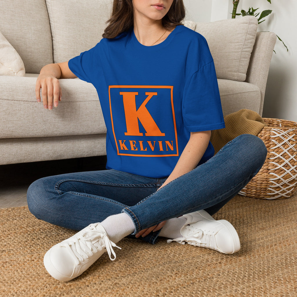 Kelvin Monogram T-Shirt — Bold Orange 'K' Initial Tee
