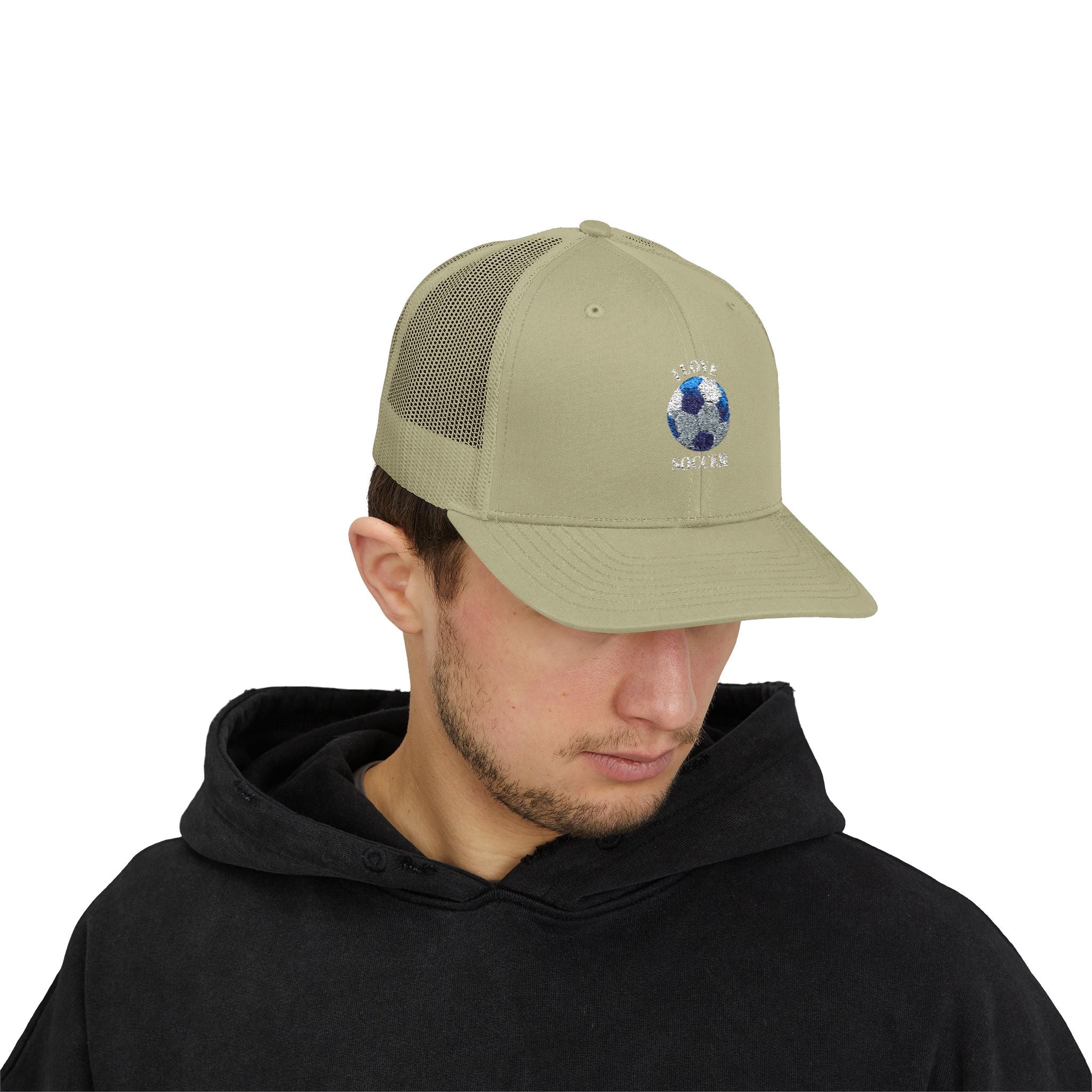 Soccer Mom Trucker Cap - Glitter Soccer Ball Snapback