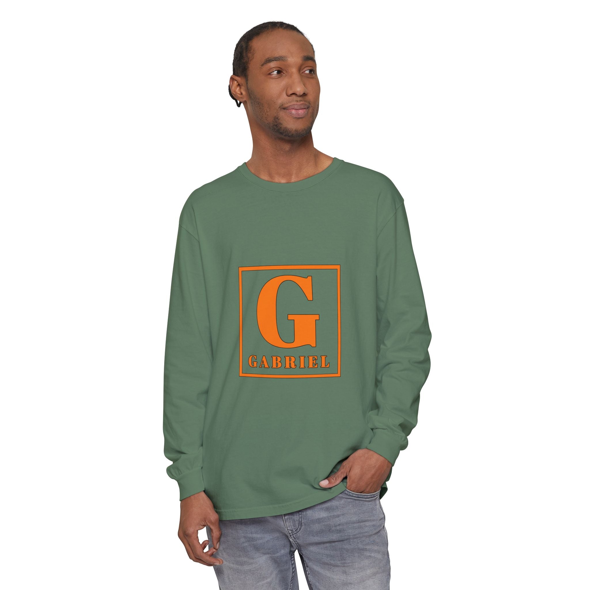 Personalized Initial Long Sleeve Tee — "G Gabriel" Monogram Shirt