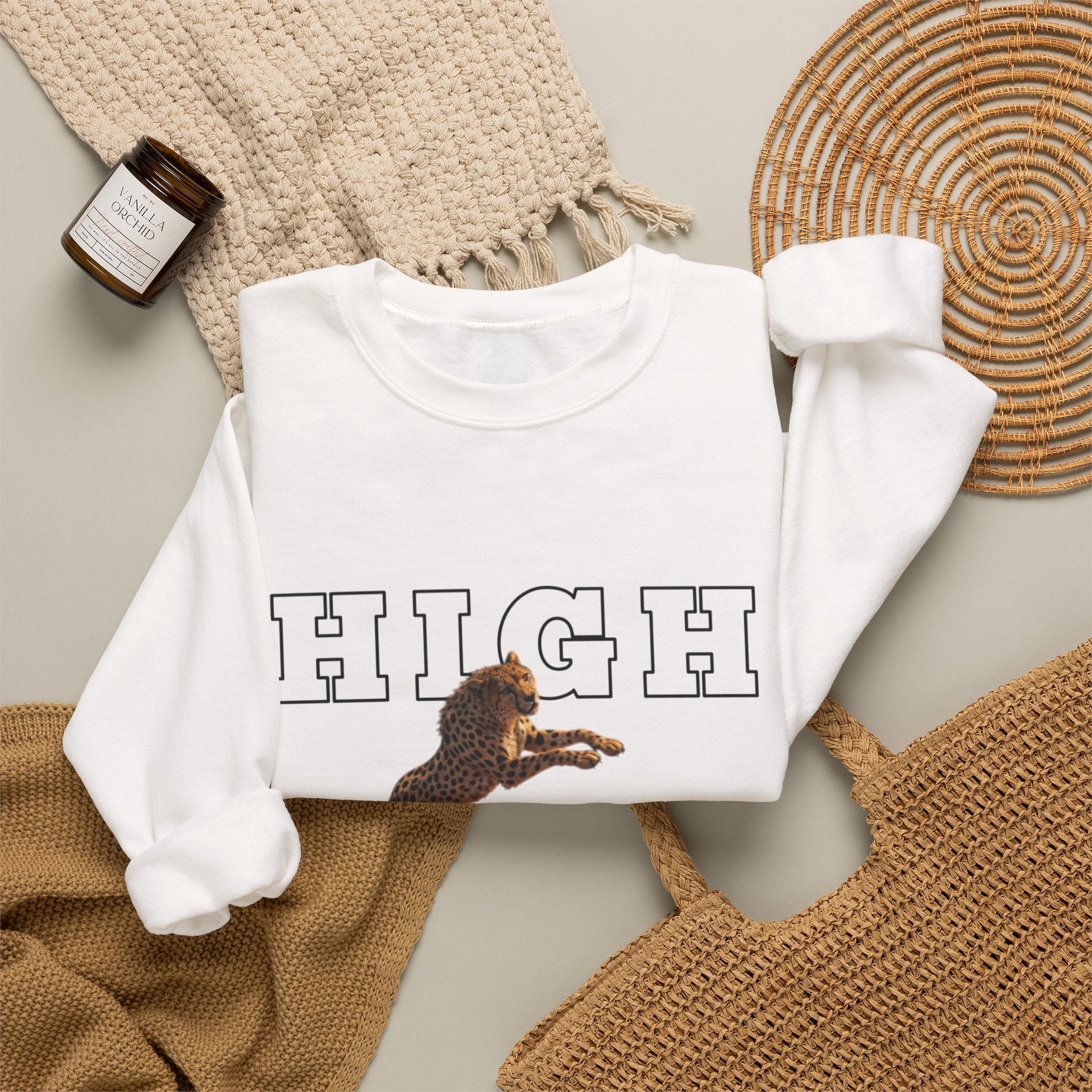 High Speed Crewneck Sweatshirt — Retro Dog Graphic Pullover