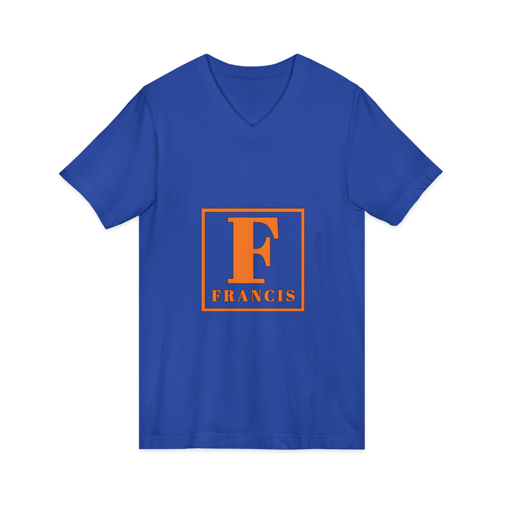 Francis Monogram V-Neck Tee — Personalized Initial Square Logo