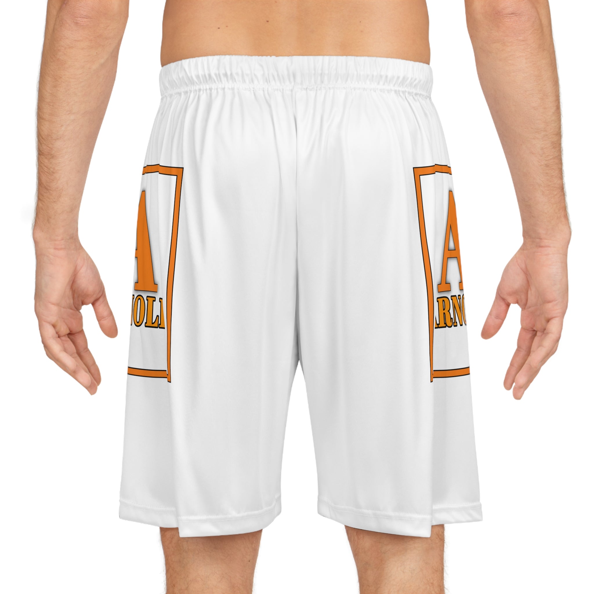 A-Logo Basketball Shorts — All-Over-Print Athletic Shorts