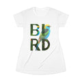 Bird Graphic T‑Shirt Dress — Colorful Nature Typography