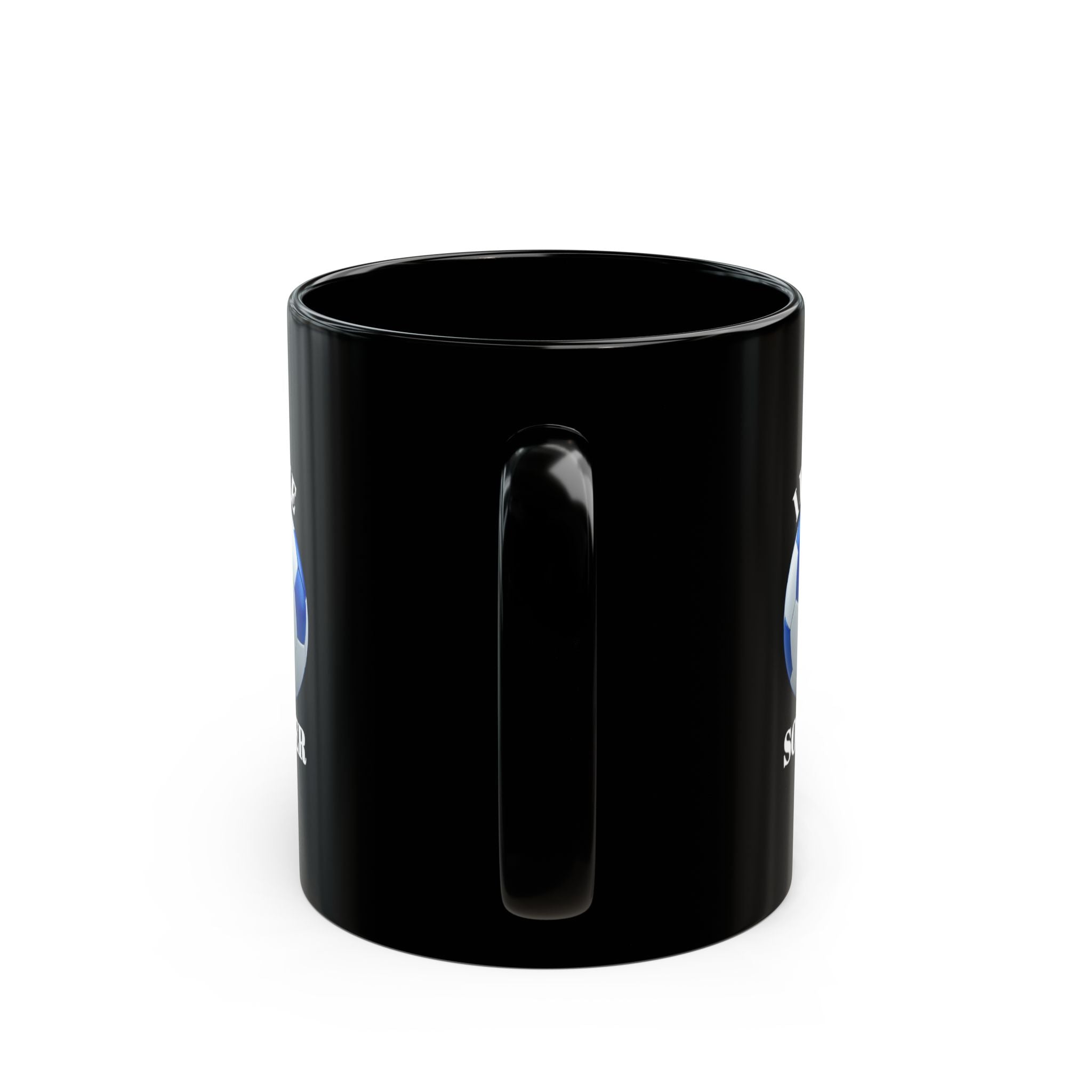 I Love Soccer Black Ceramic Mug — 11oz & 15oz