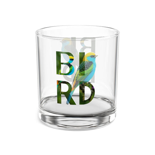Bird Rocks Glass – 10oz Whiskey Tumbler with Colorful Tropical Bird Design
