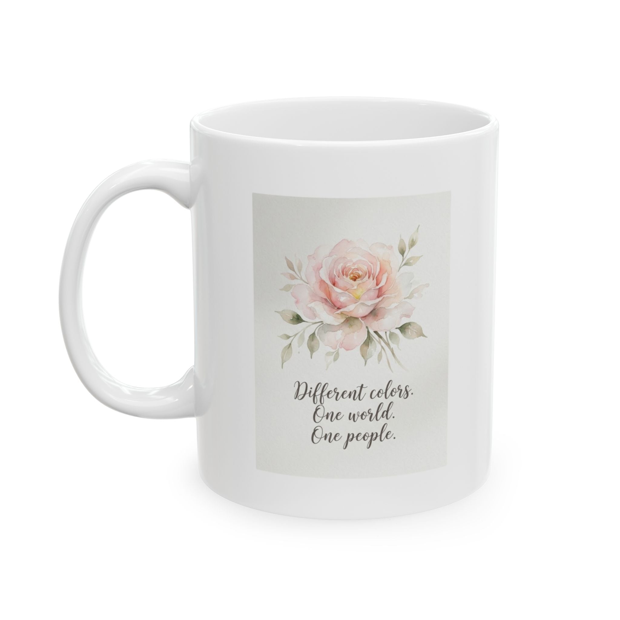 Floral Happy Day Mug — Ceramic Coffee Cup (11oz, 15oz)
